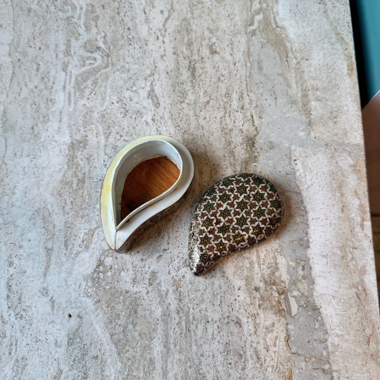 Vintage Persian Mini Mosaic Stars Ring Box