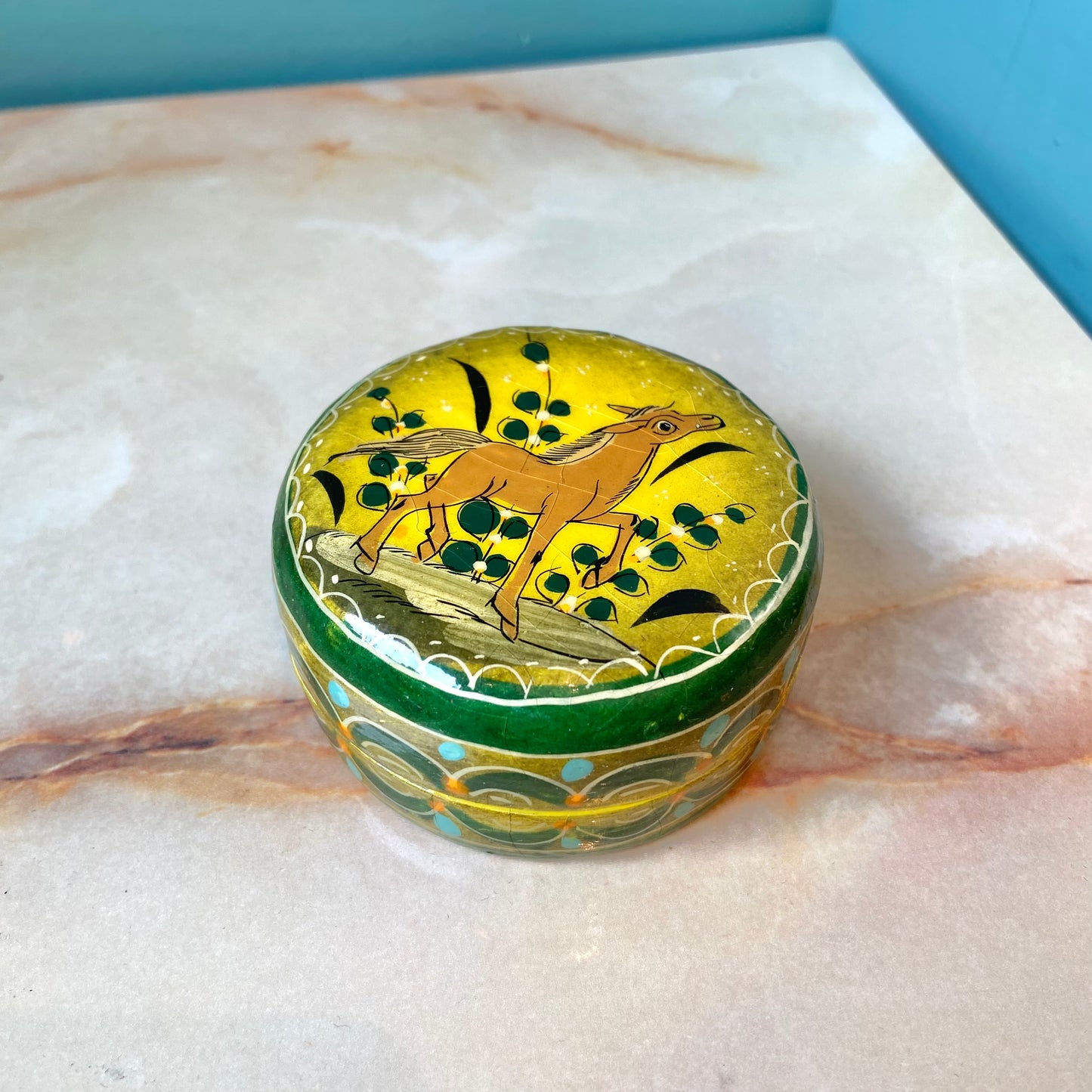 Vintage Papier Mache Horse Trinket Box by Tonala Jal Mexico