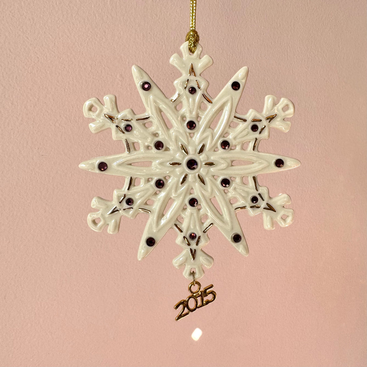 Vintage 2015 Porcelain Snowflake Ornament by Lenox