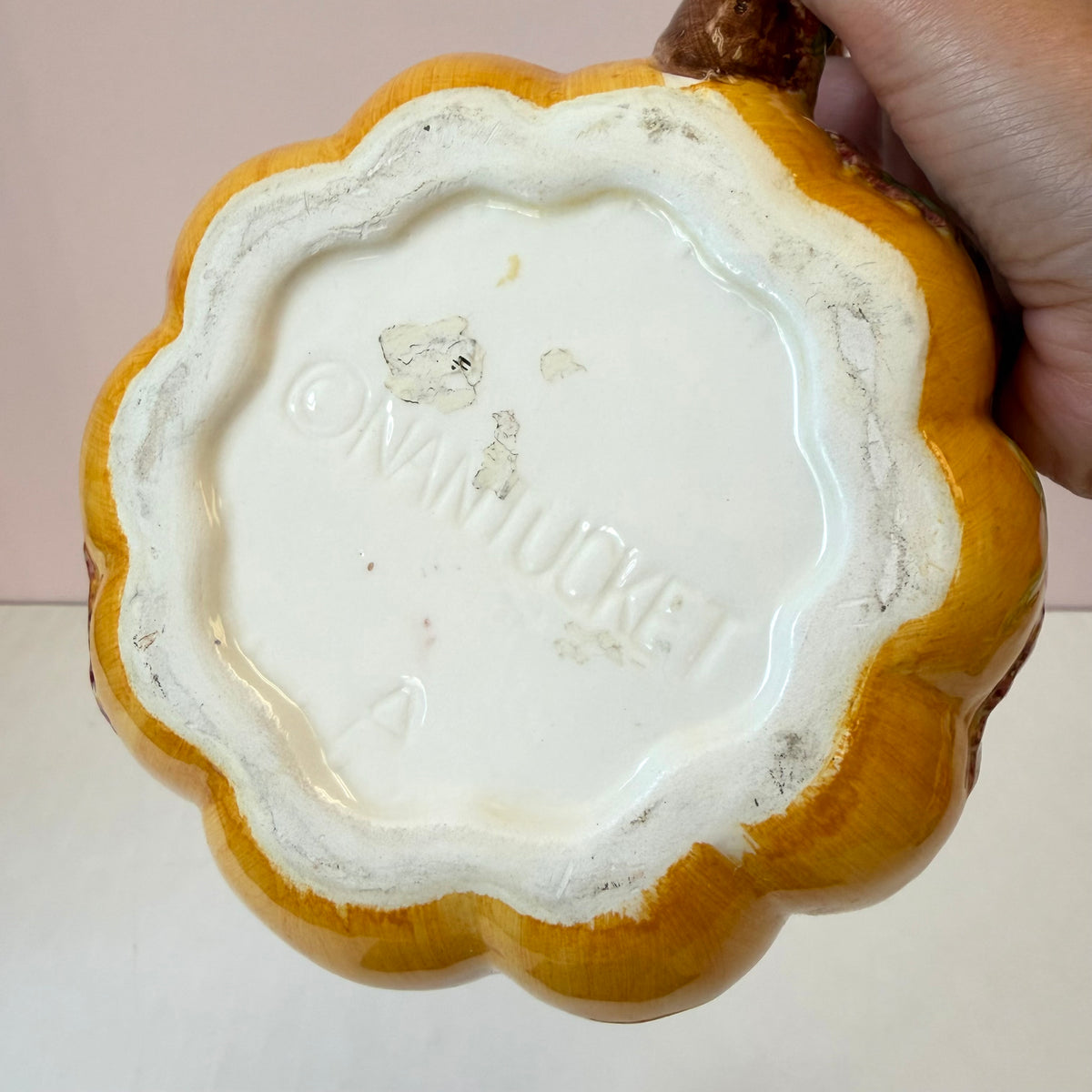 Vintage Nantucket Ceramic Pumpkin Teapot