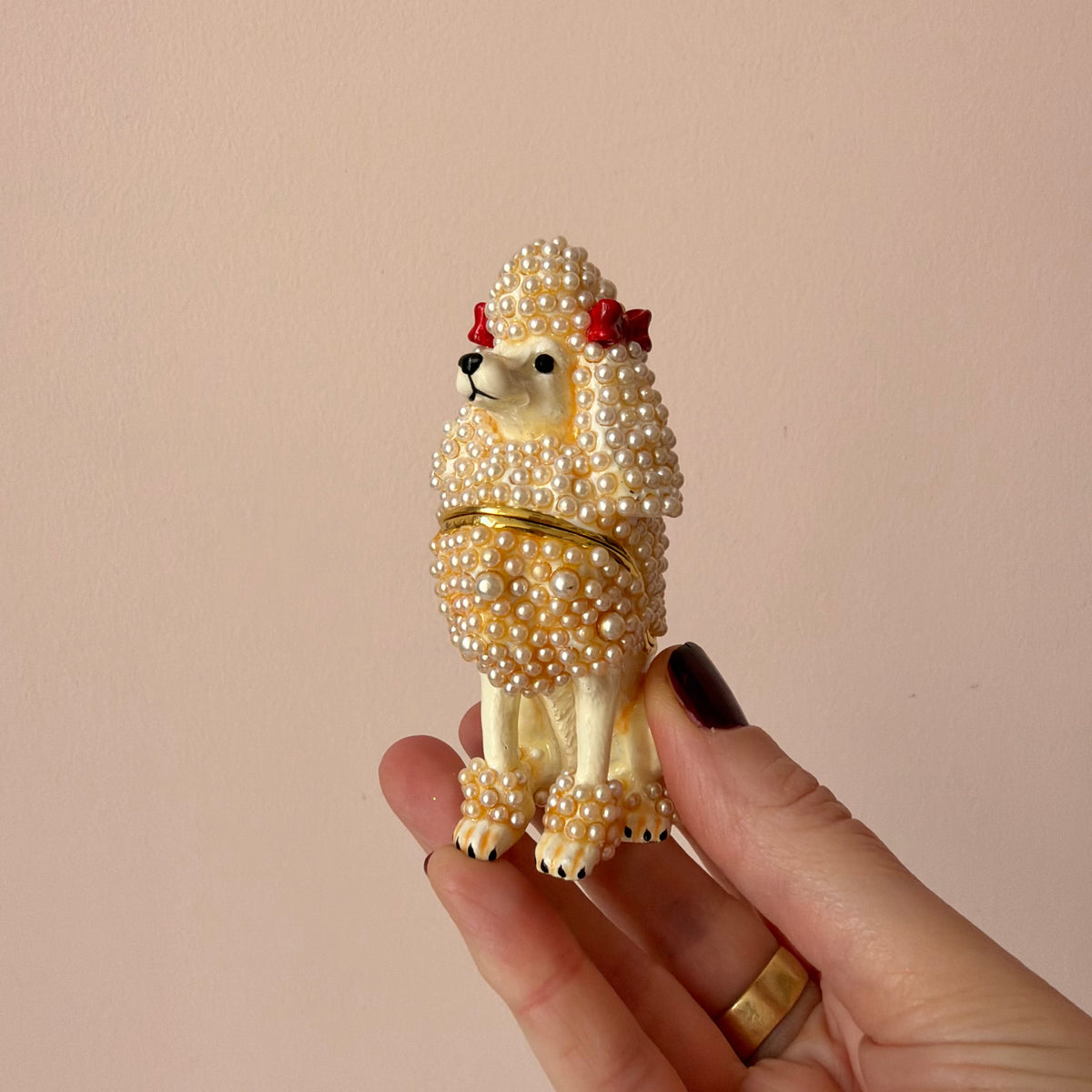 Jeweled Poodle Trinket Box