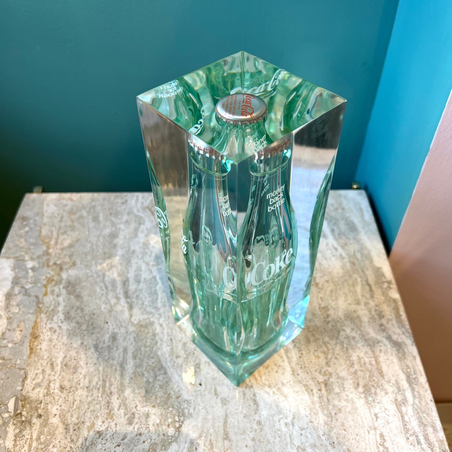 Vintage Lucite Encased Coca Cola Bottle