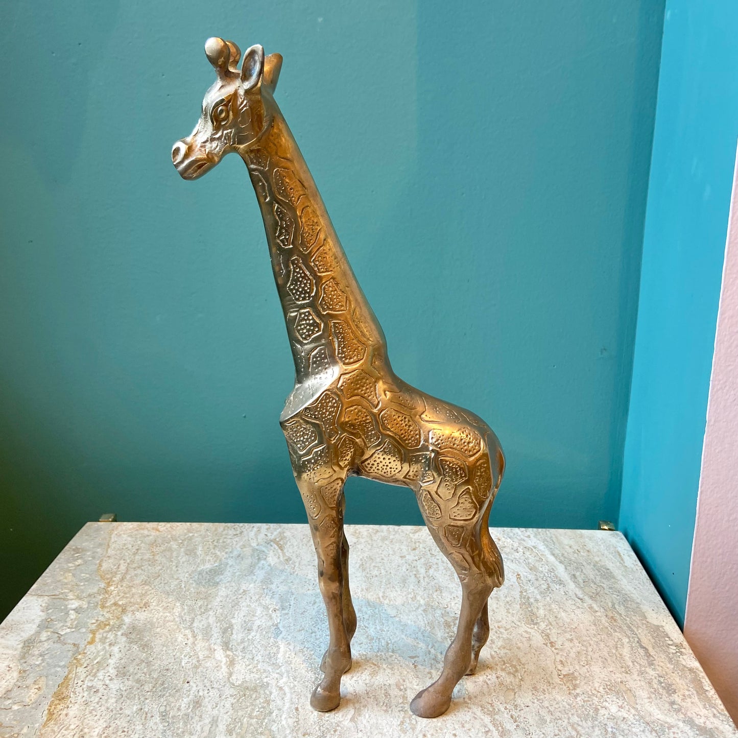 Vintage Brass Giraffe Statue