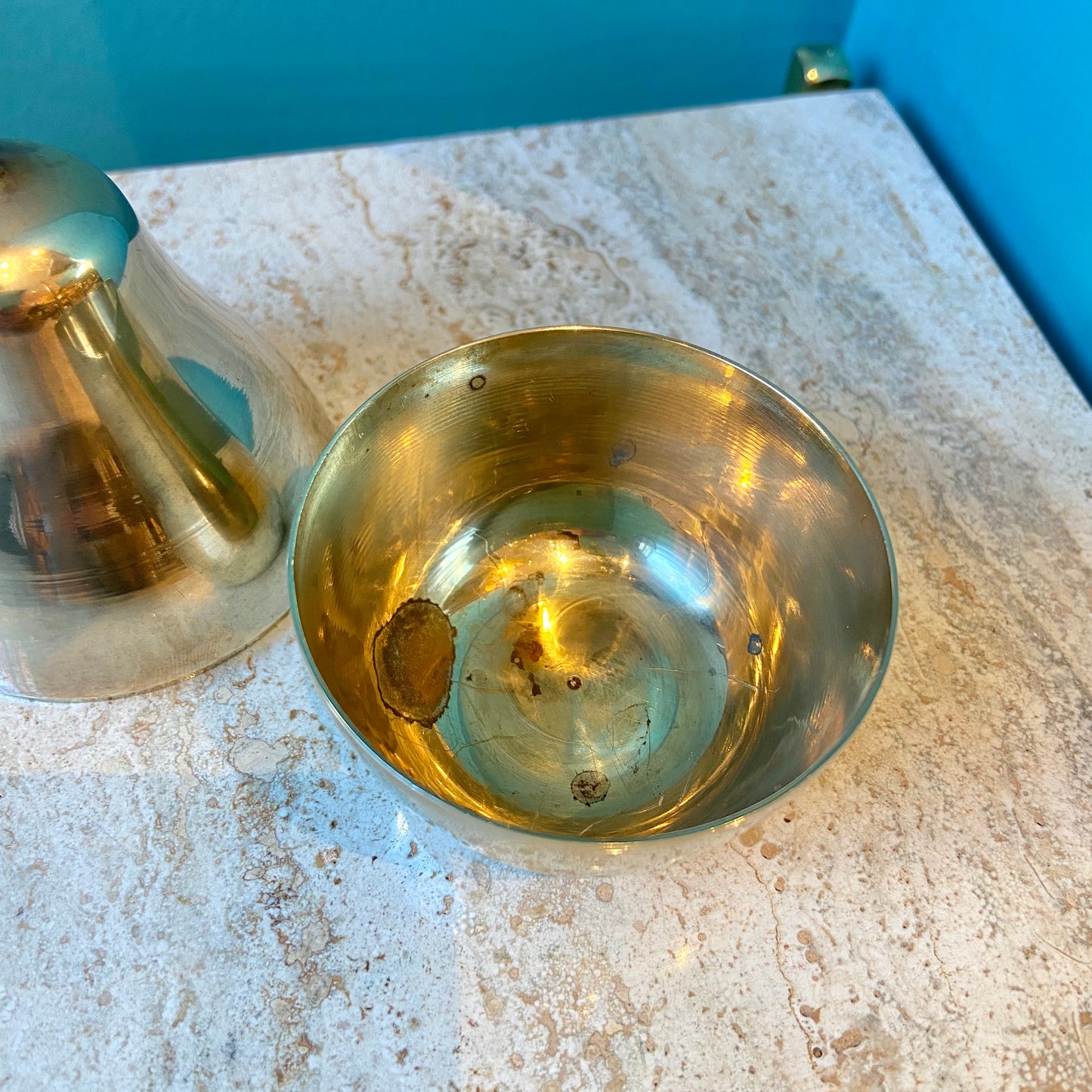 Vintage Brass Pear Trinket Box