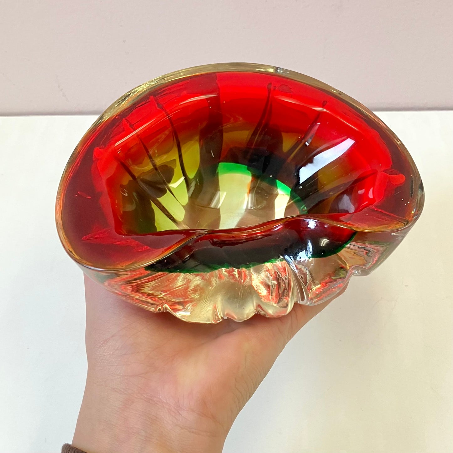 Vintage Murano style Red Glass Bowl/Ashtray