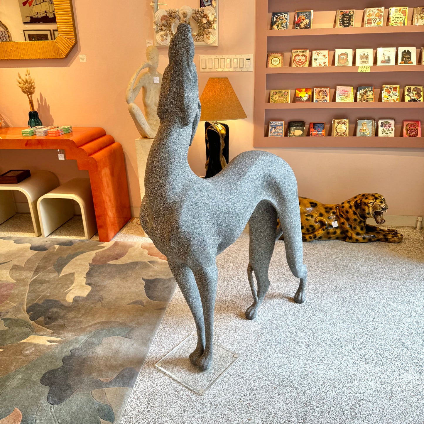Vintage Large Pair of 1980’s Resin Dog Statues