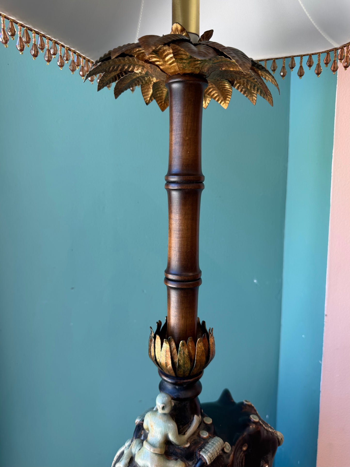 Vintage Raymond Waites for Tyndale Asian Elephant and Rider Table Lamp