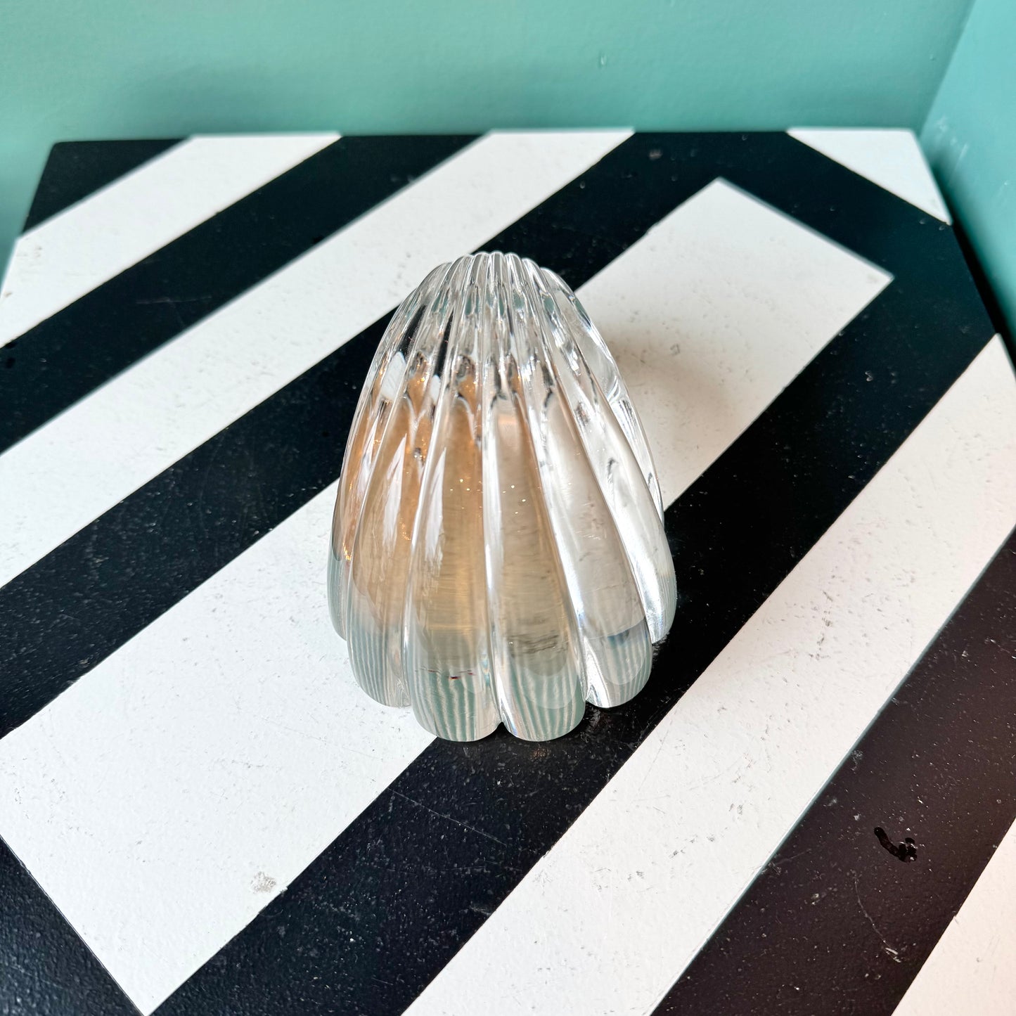 Vintage Glass Seashell Paperweight