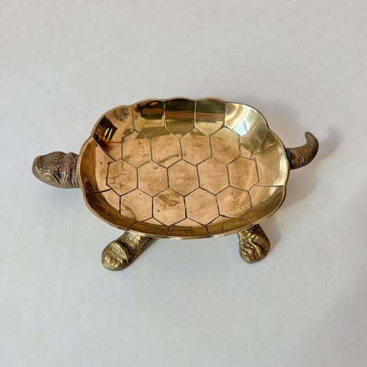 Vintage Brass Turtle Catchall Dish