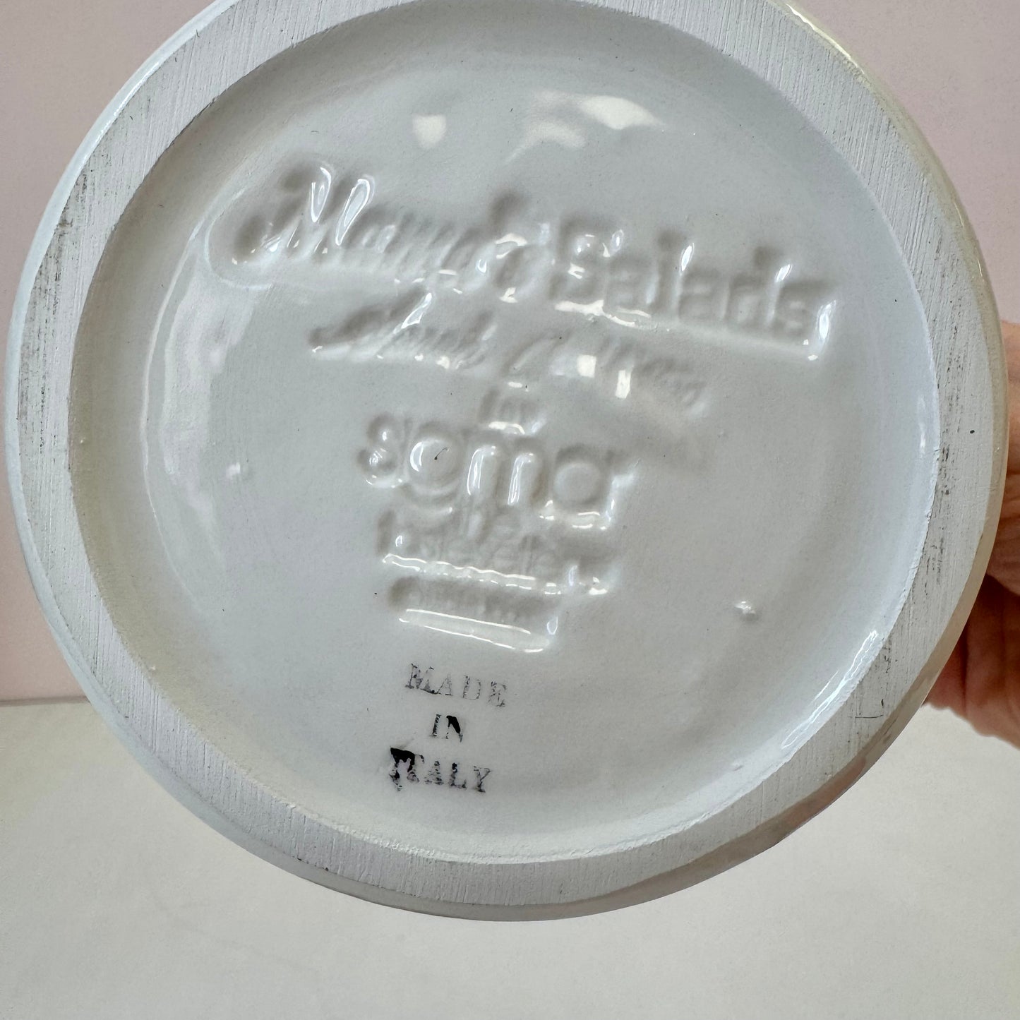 Vintage Italian Ceramic Olive Lidded Canister