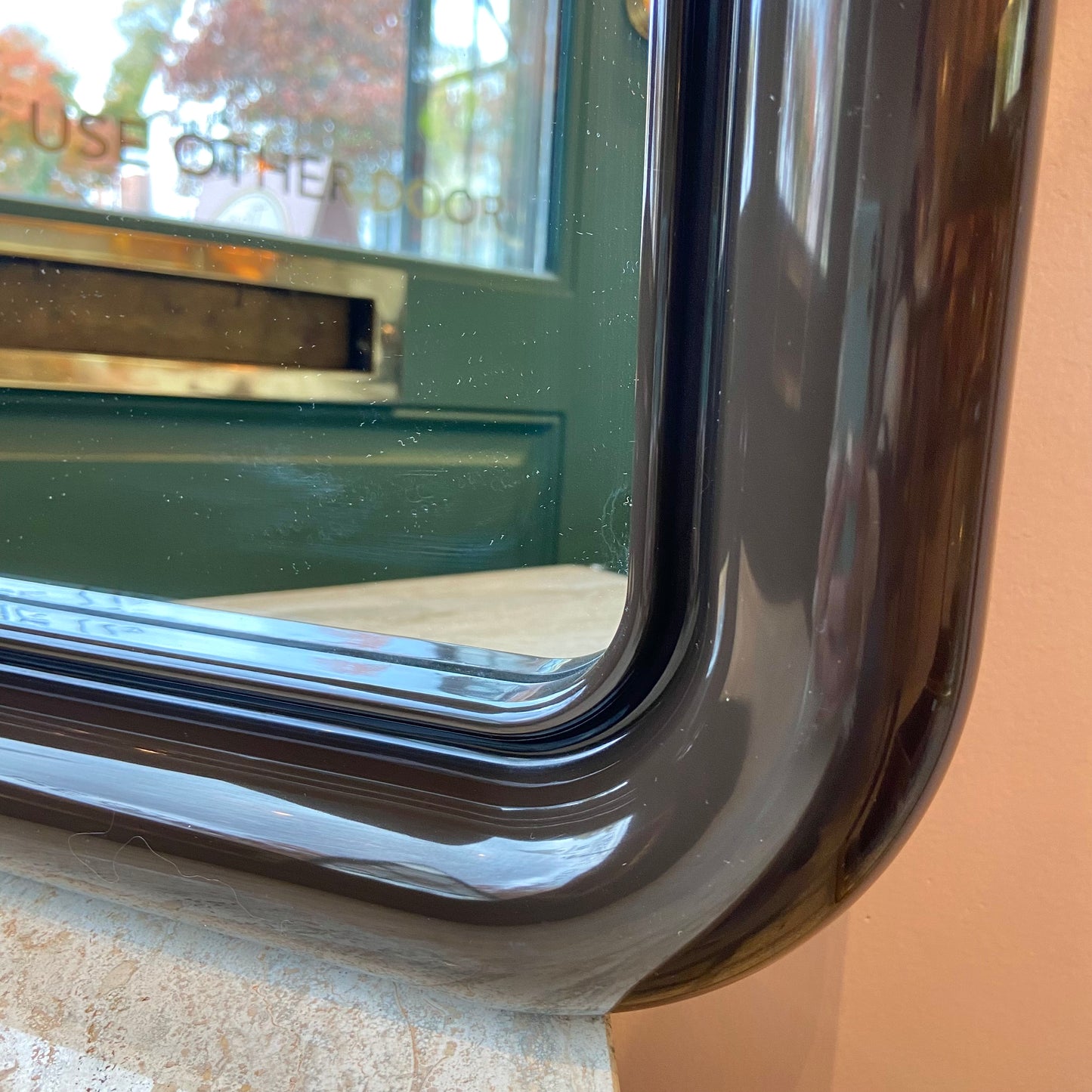 Vintage Delfo Mirror in Brown Plastic by Sergio Mazza for Artemide, 1960s