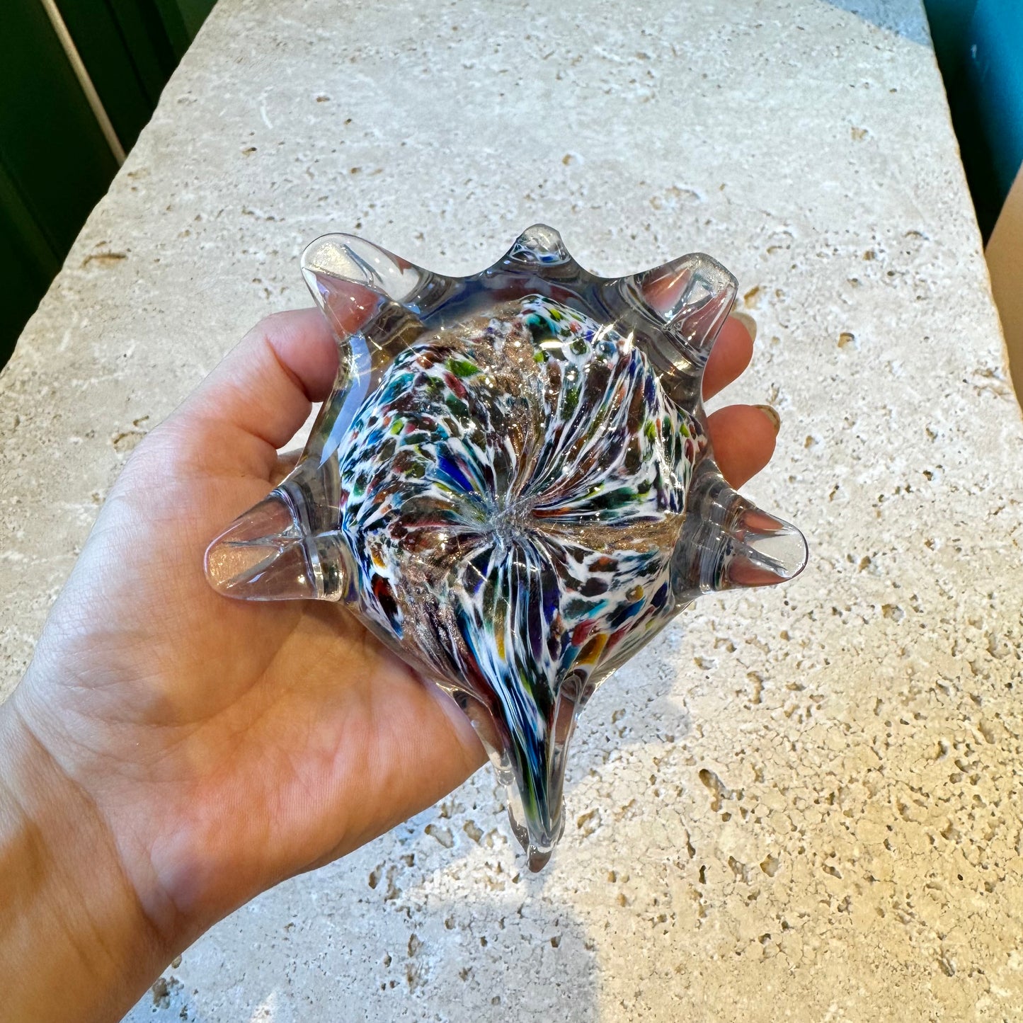 Vintage Murano Style Glass Millefiori Turtle Figurine