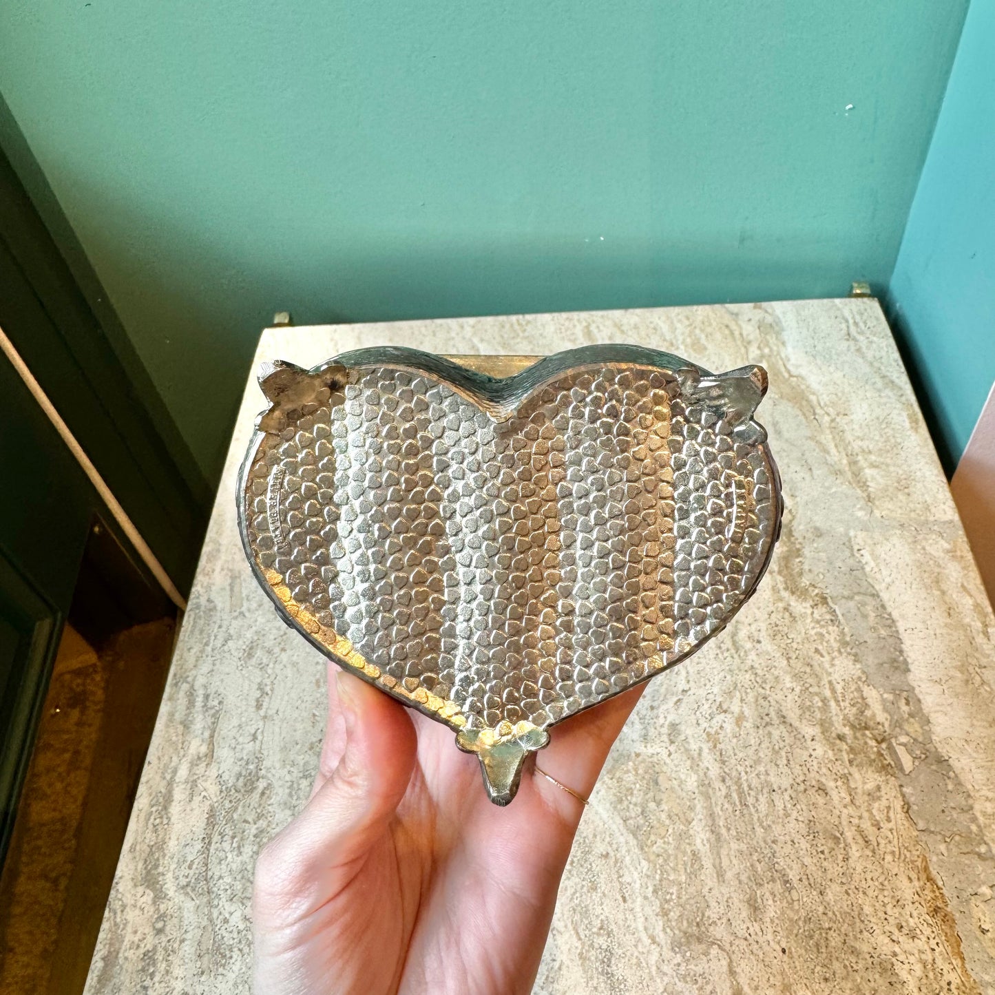 Vintage Silver Plated Footed Jewelry Box