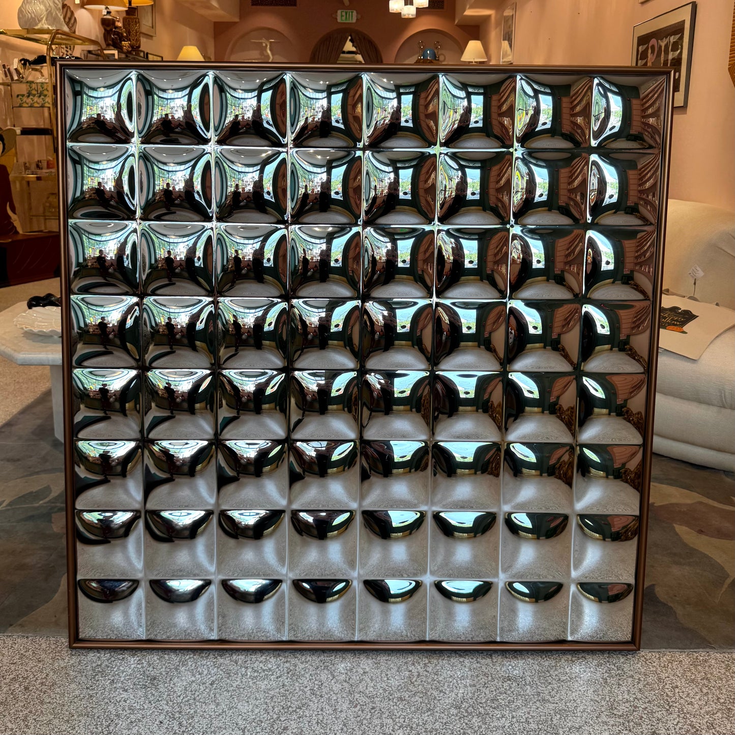 Vintage Turner Space Age Chrome Bubble Mirror