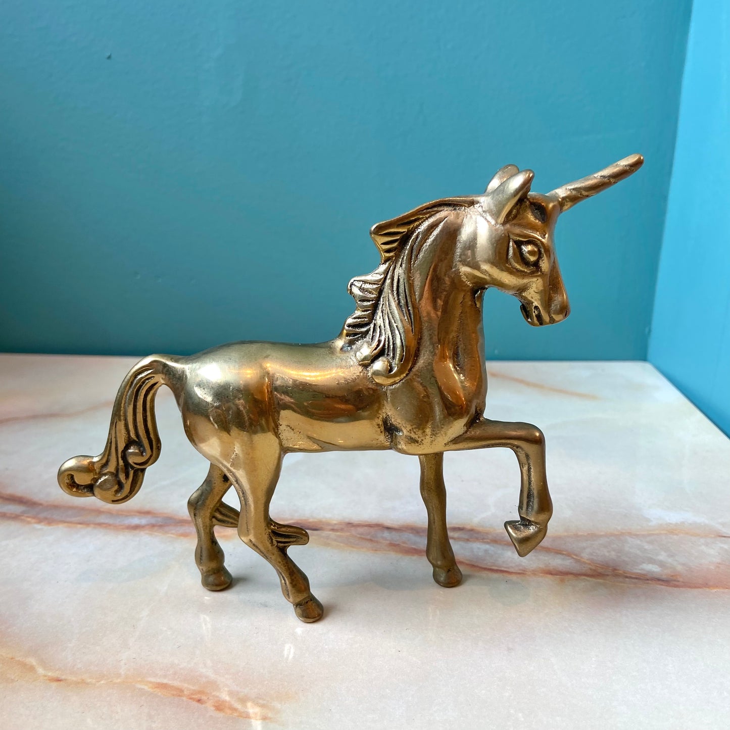 Vintage Brass Unicorn Figurine