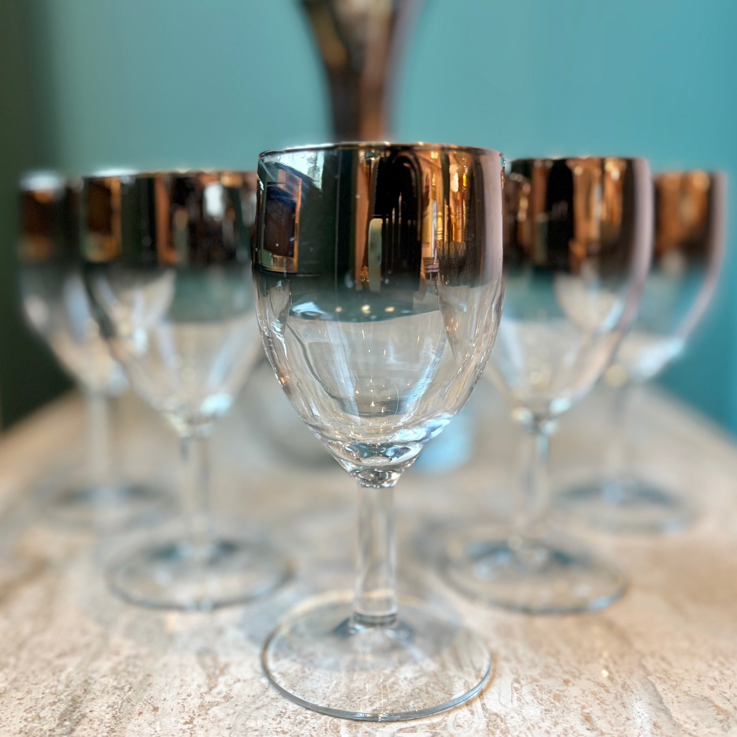 Vintage Dorothy Thorpe Style Glass and Decanter Set