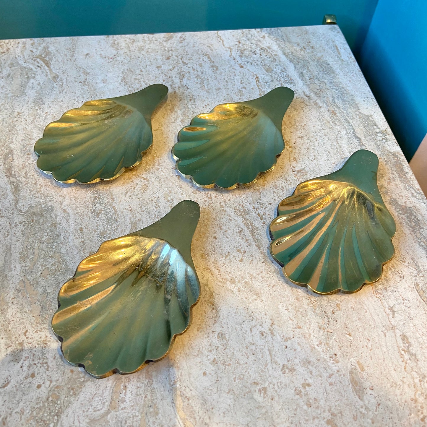 Vintage Brass Shell Ring Dish/item