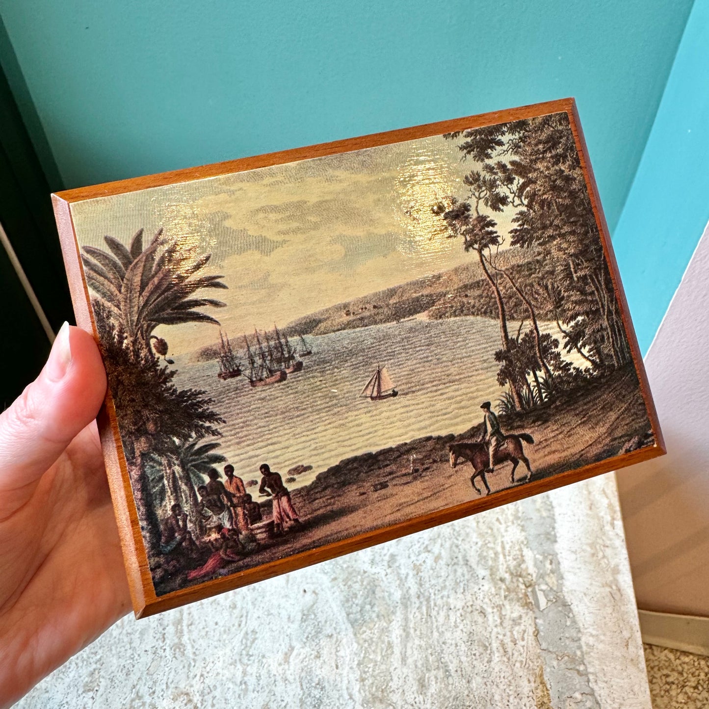 Vintage Annabella Caribbean Wooden Trinket Box