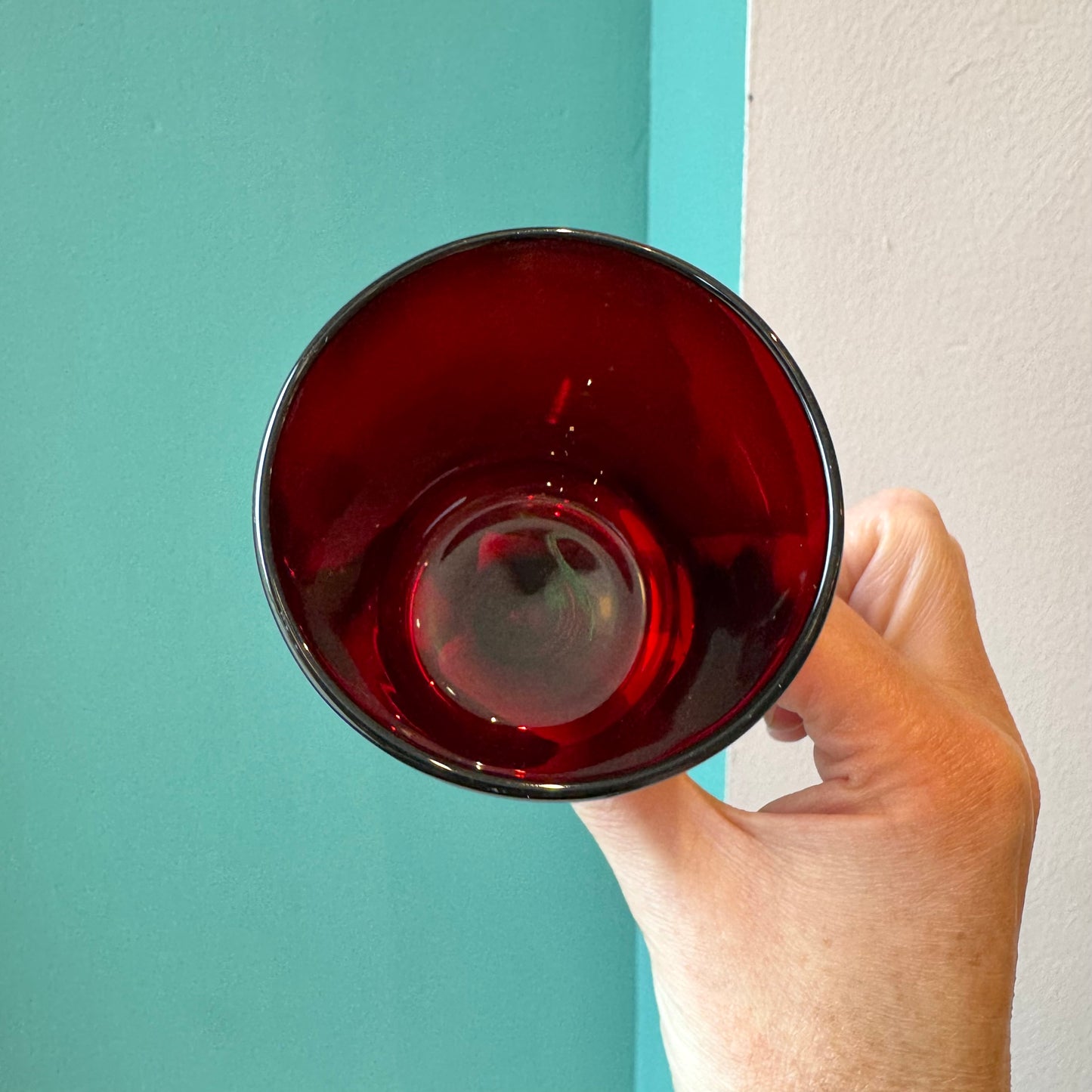 Vintage Set of 4 Luminarc France Ruby Red Glasses