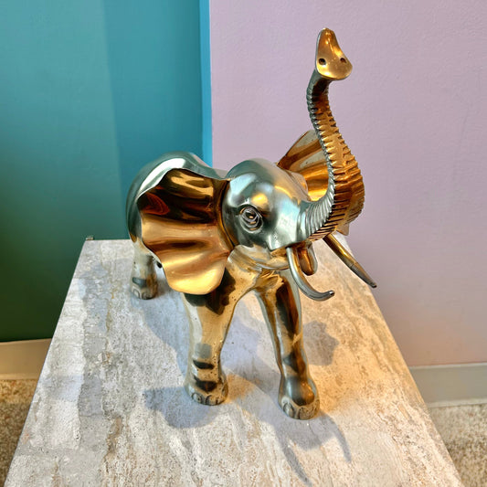 Vintage Brass Elephant Statue