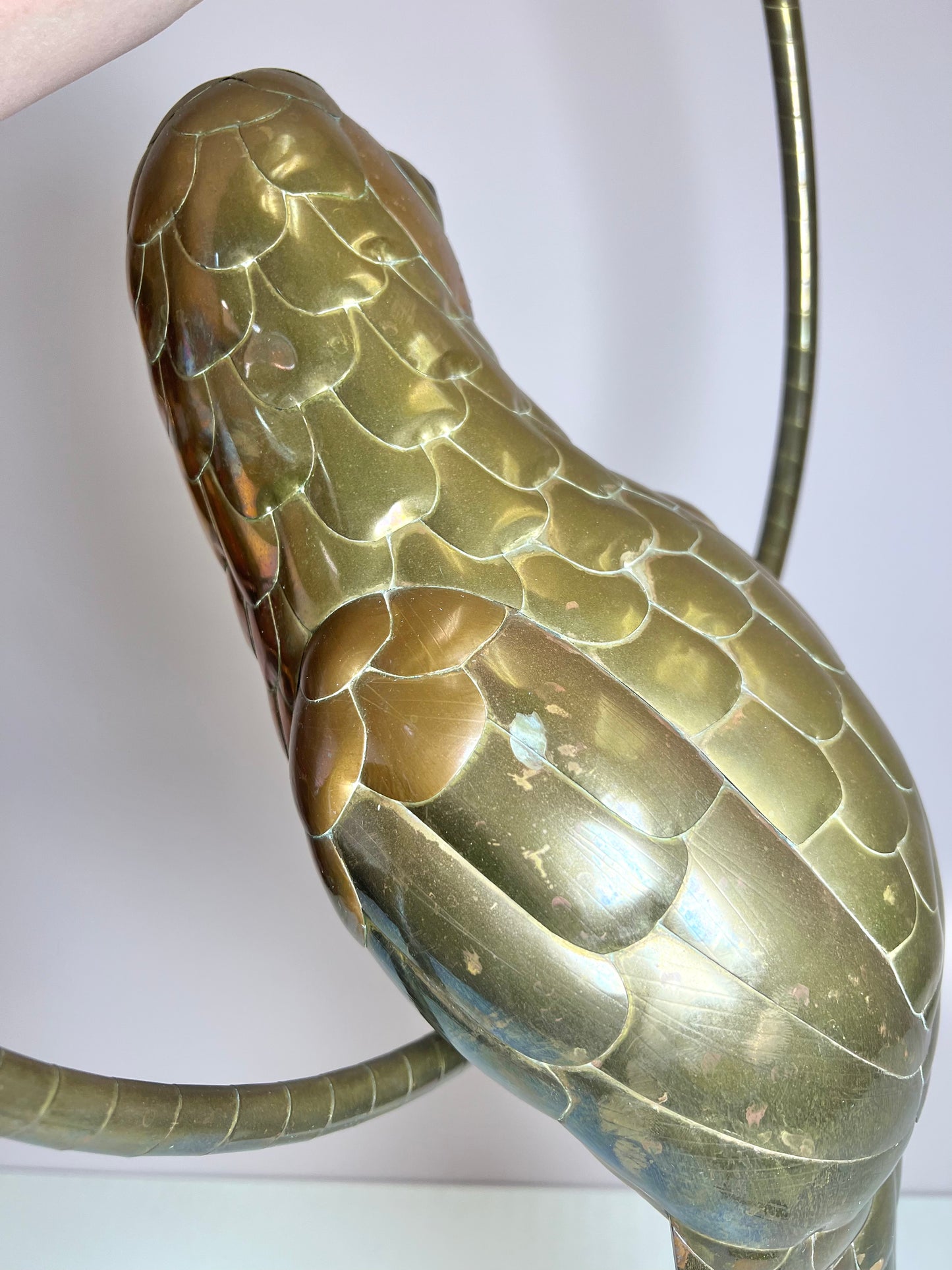 Mid Century Brass and Copper Parrot Bird Sculpture Attributed to Sergio Bustamante