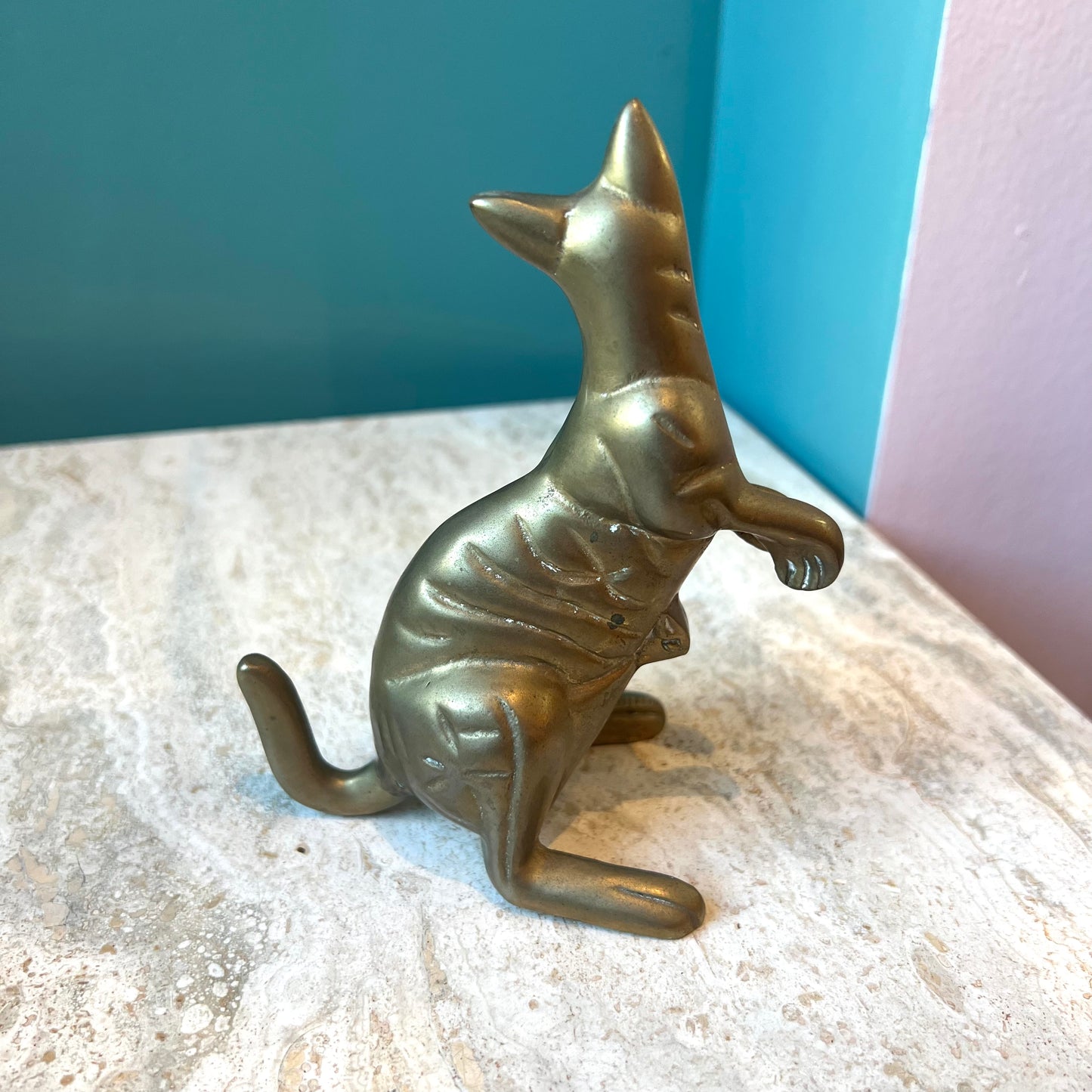 Vintage Brass Kangaroo Statue