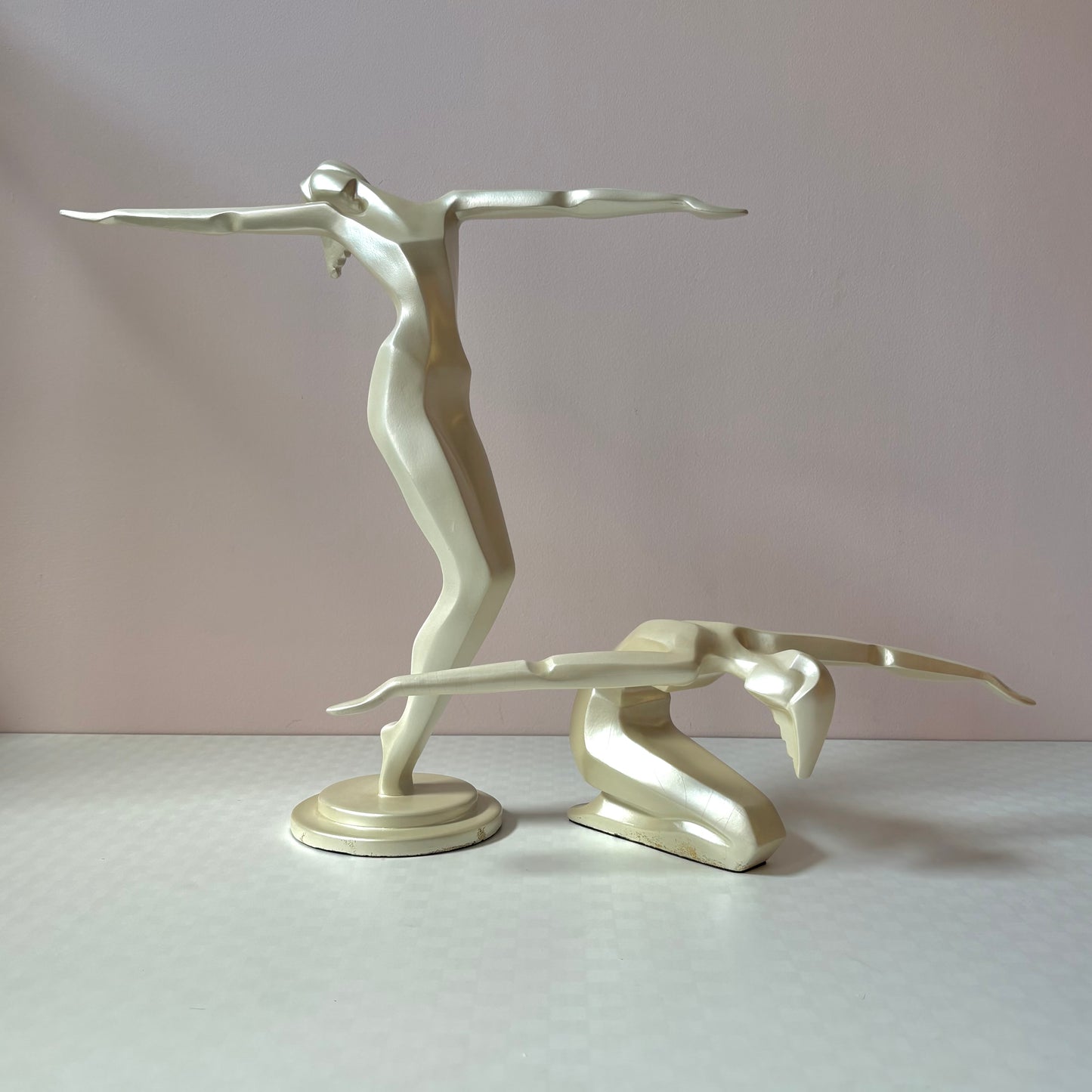 Vintage Art Deco Crouched Posing Figure Statue