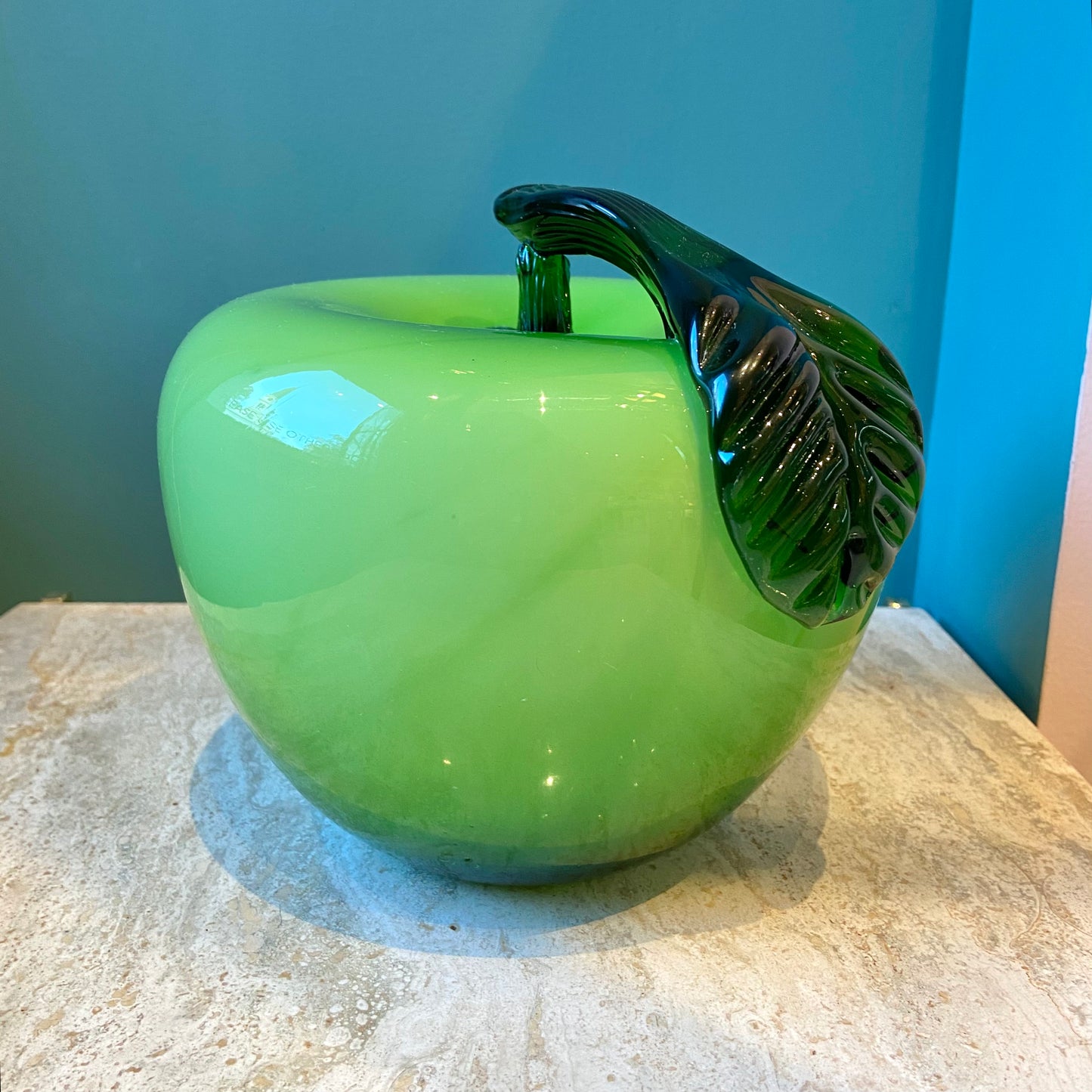 XL Vintage Art Glass Apple Sculpture