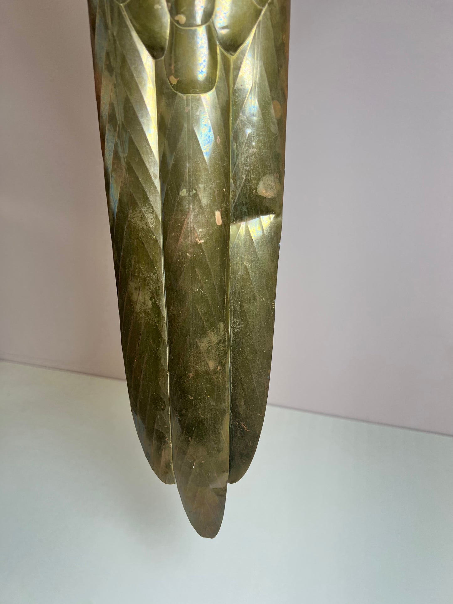 Mid Century Brass and Copper Parrot Bird Sculpture Attributed to Sergio Bustamante