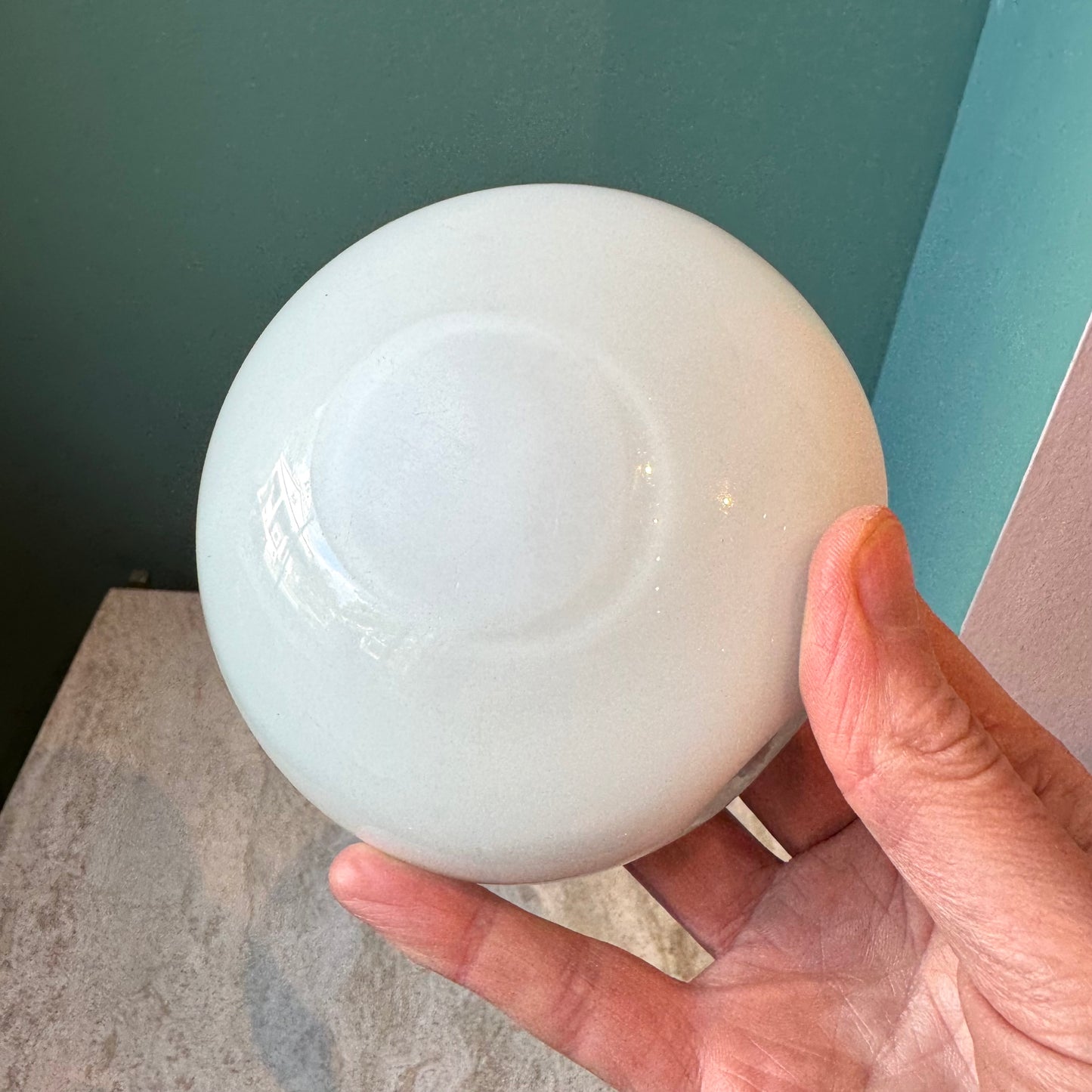 Vintage White and Gold Swirl Murano Glass Ashtray/Bowl