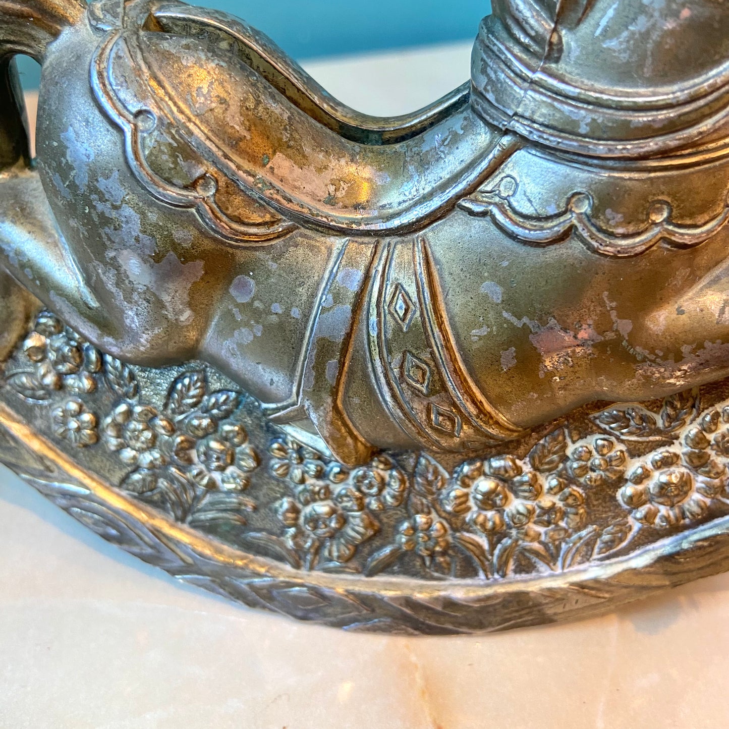 Vintage Metal Rocking Horse Figurine