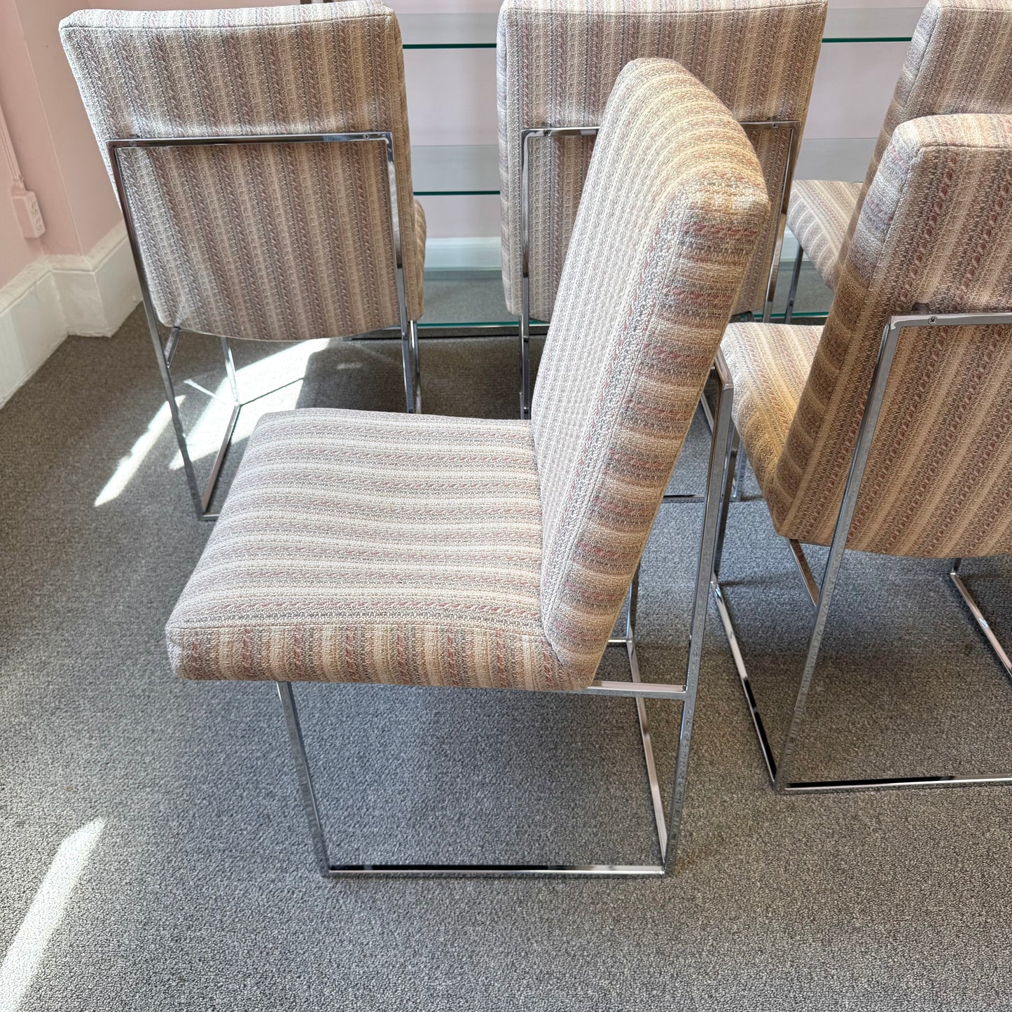 Vintage 1970's Set of 6 Dining Chairs by Milo Baughman for Thayer Coggin