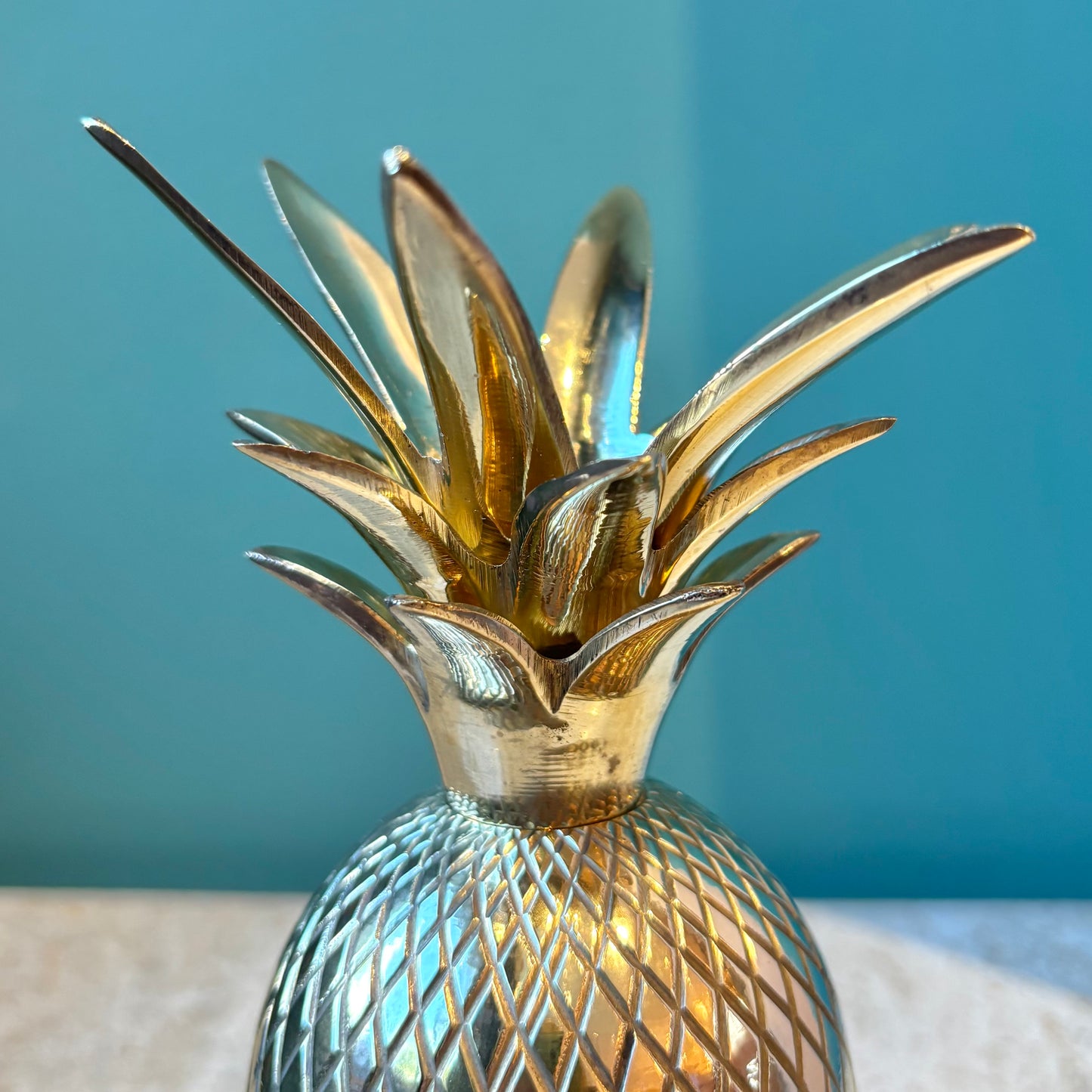 Vintage Brass Pineapple Box 7”