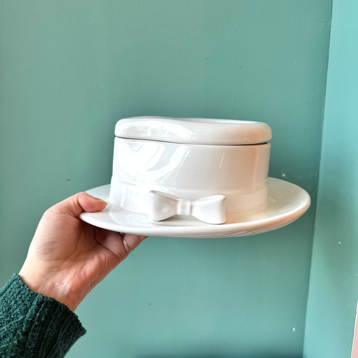 Vintage 1960’s Italian Ceramic Fedora Box by Mancer