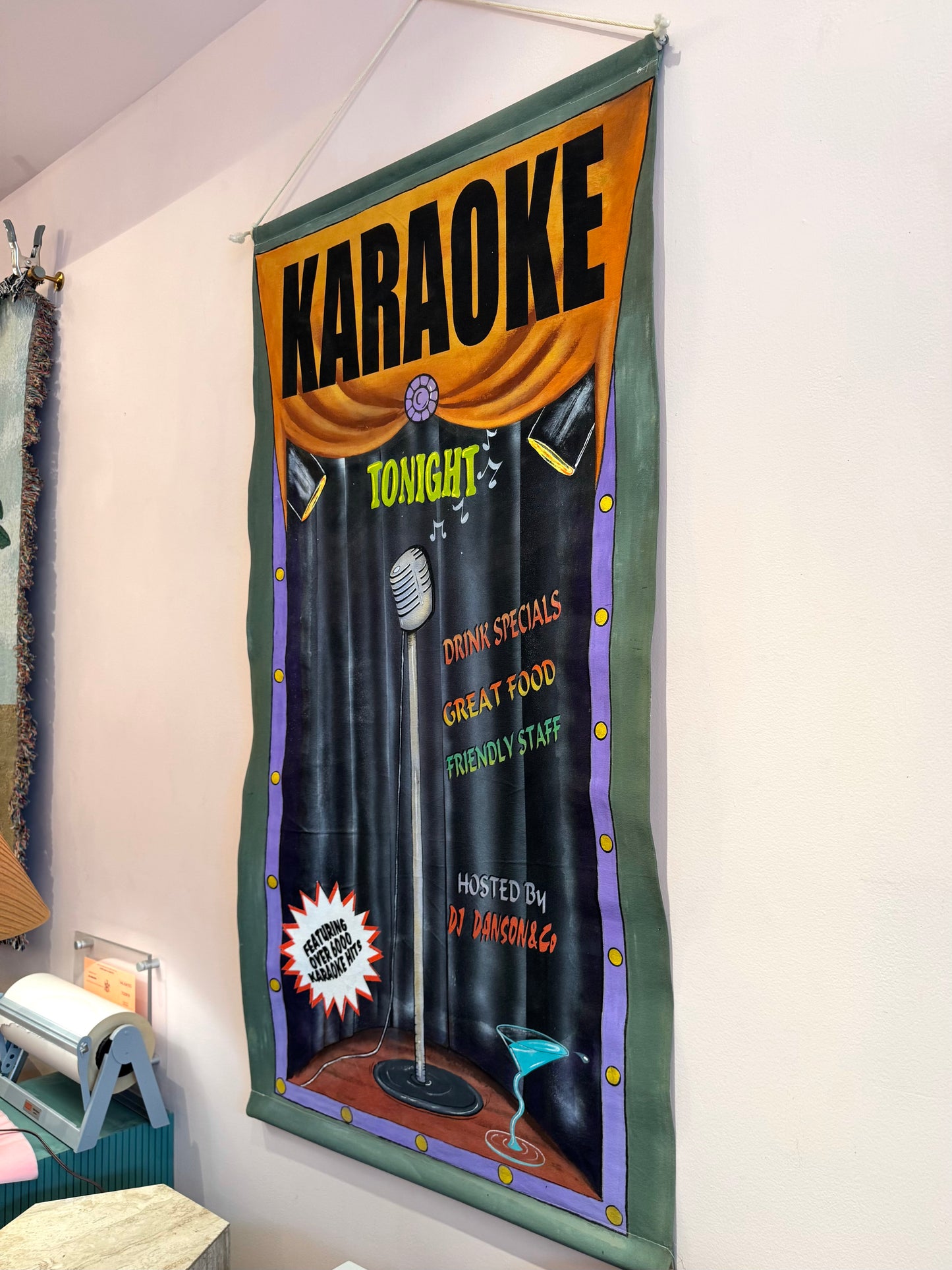 Vintage Hand Painted Original "Karaoke" Artwork