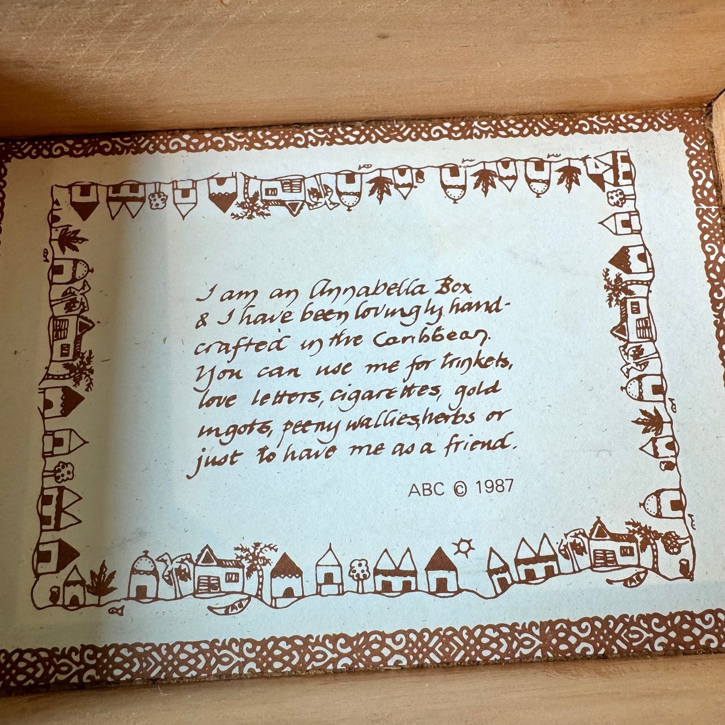 Vintage Annabella Caribbean Wooden Trinket Box