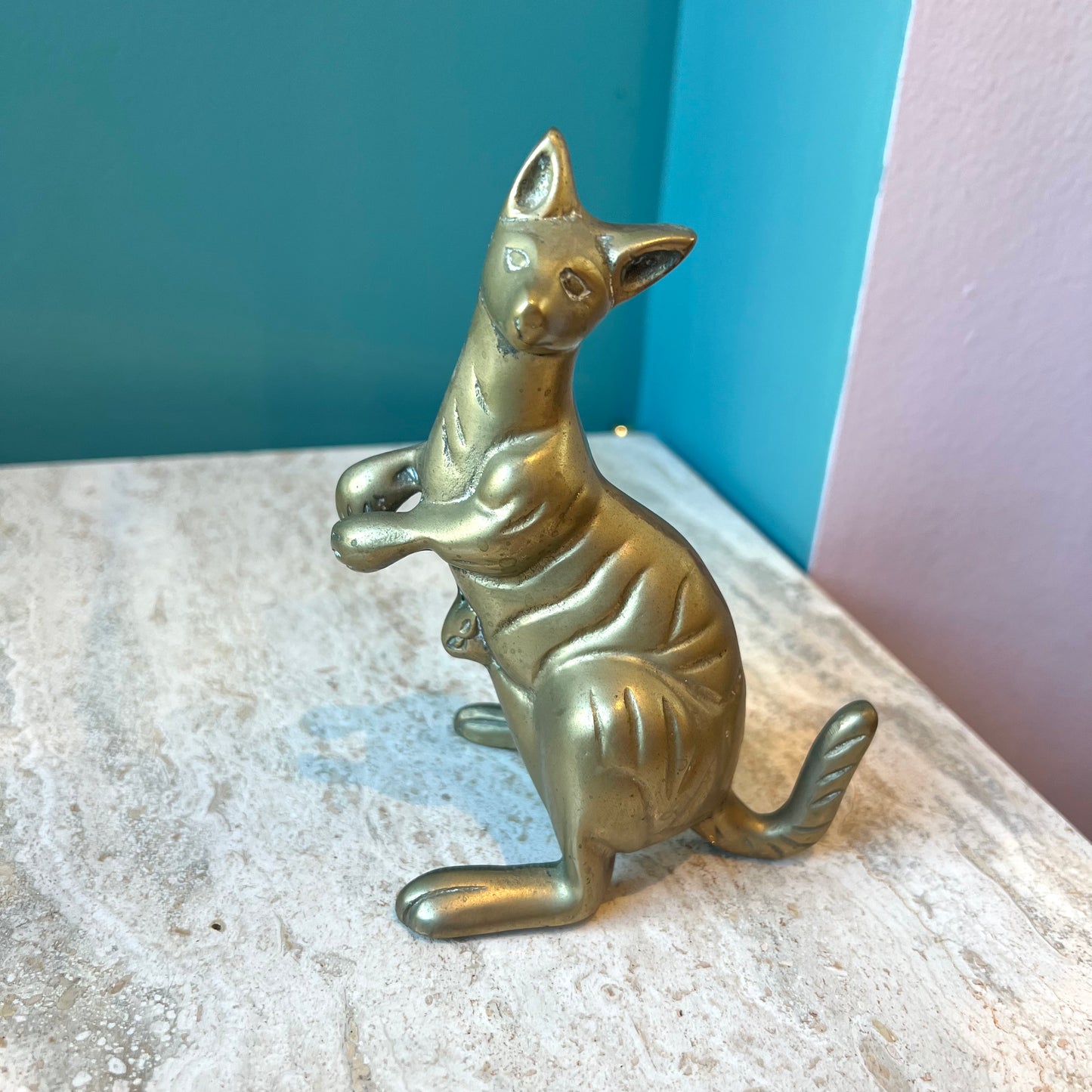 Vintage Brass Kangaroo Statue
