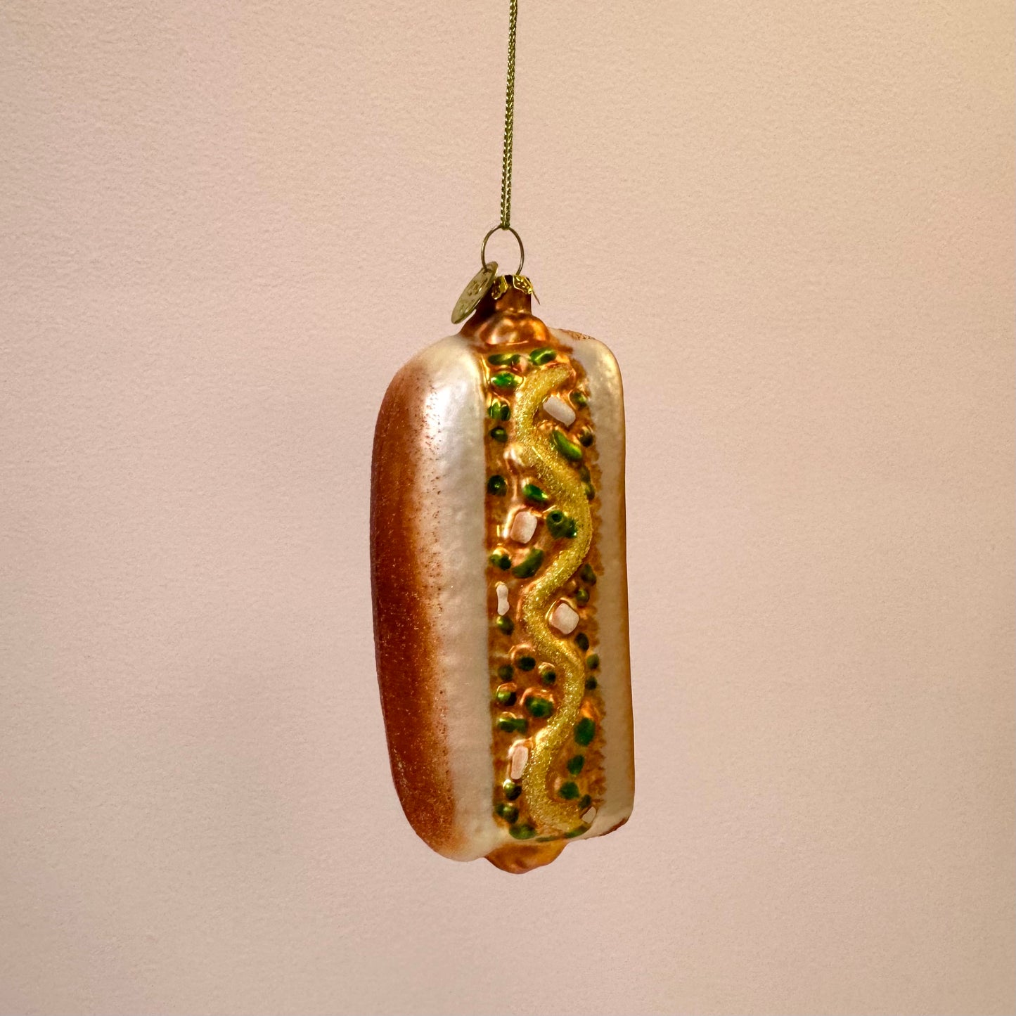Hot Dog Glass Ornament