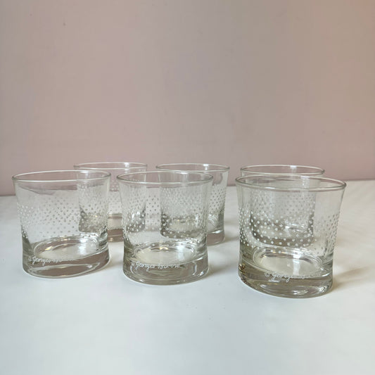 Vintage Mid-Century Georges Briard Textured Dot Rocks Glasses- Set of 6