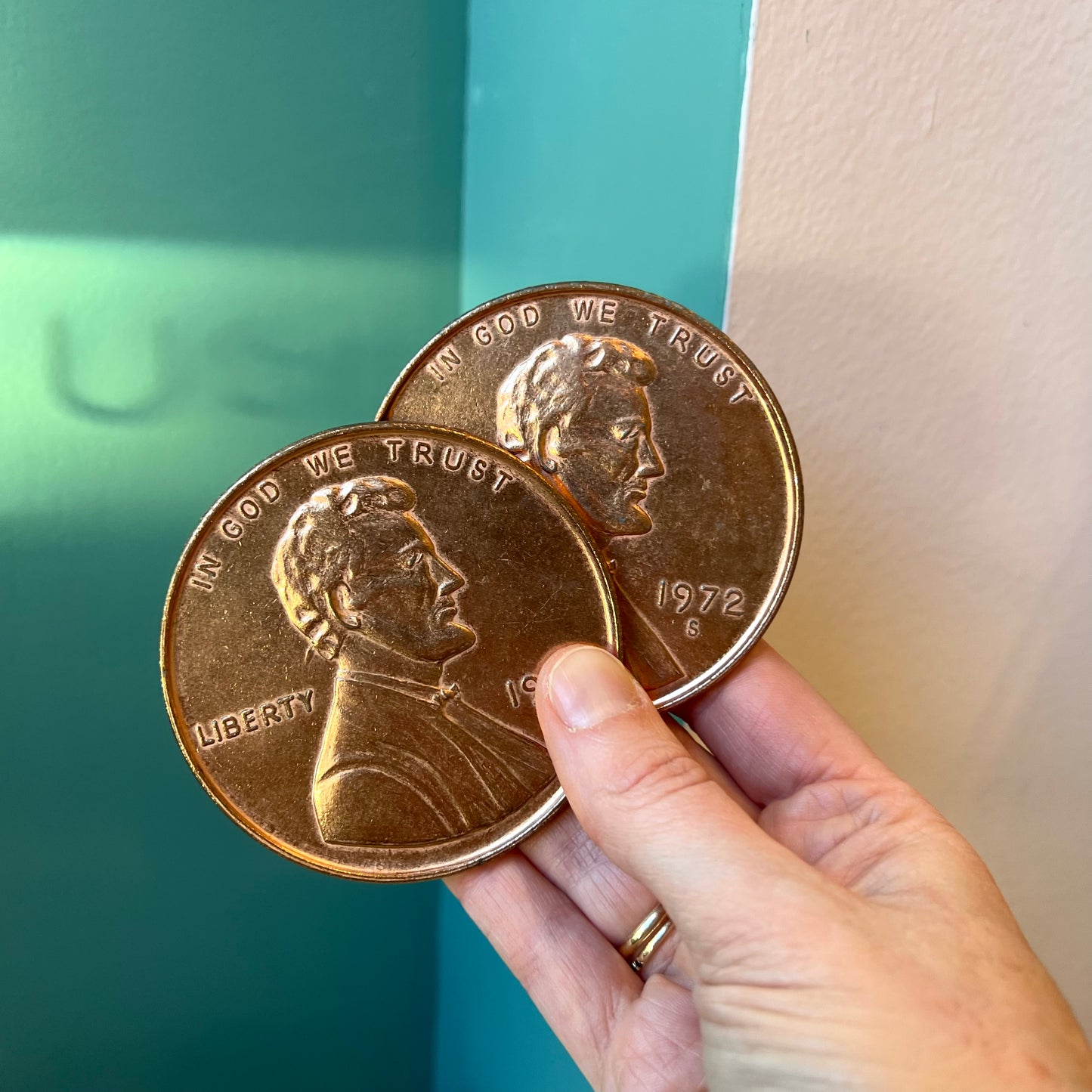 Set of Four Vintage Oversized Novelty Coins