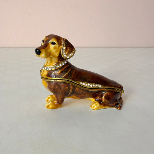 Jeweled Dachshund Trinket Box