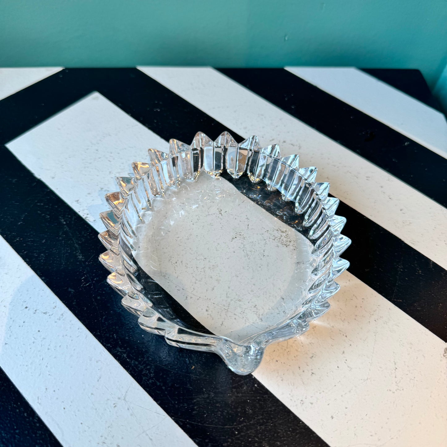 Vintage Mikasa Glass Peacock Jewelry Box