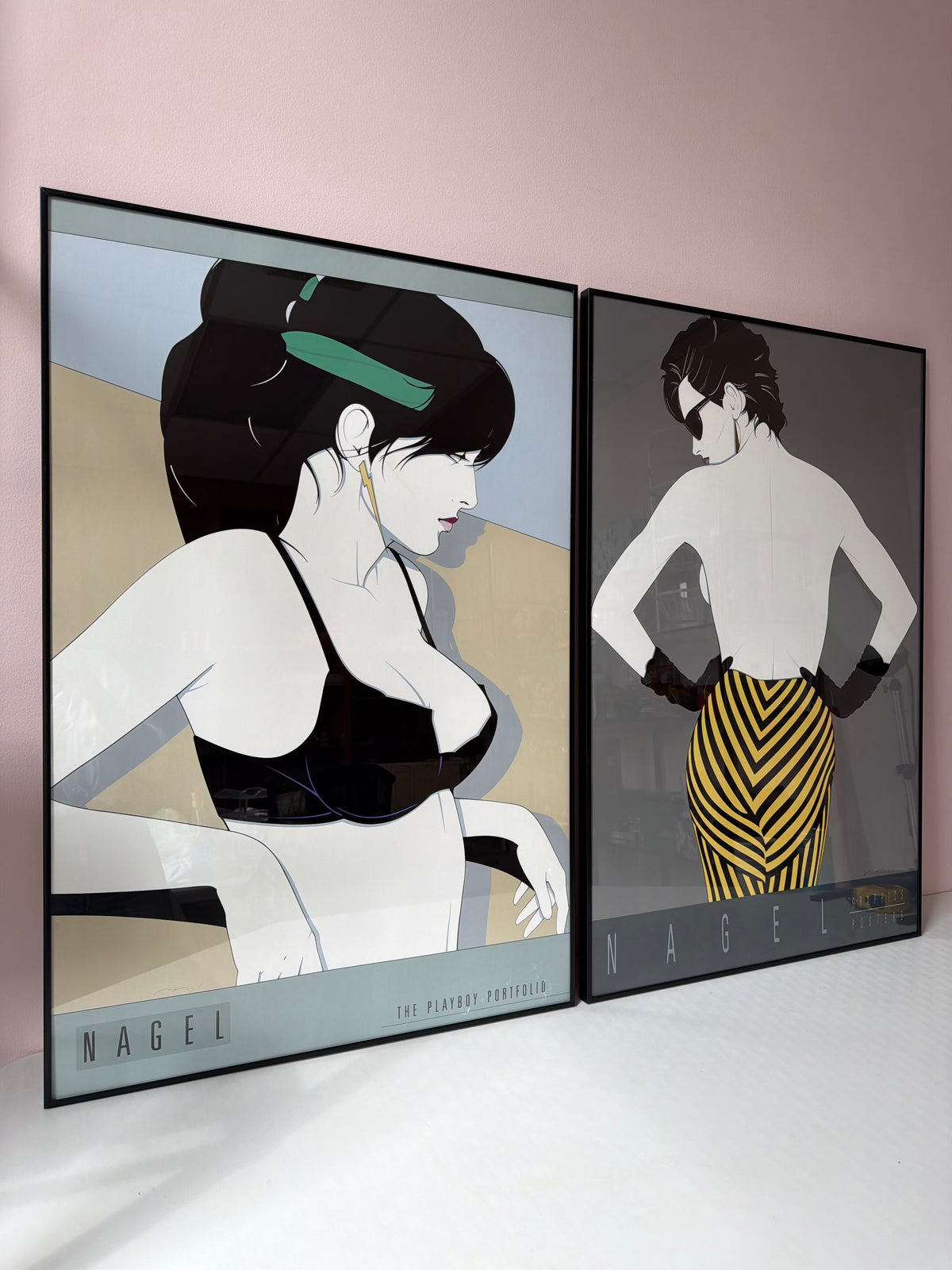 Vintage Framed "The Playboy Portfolio" Serigraph Print by Patrick Nagel