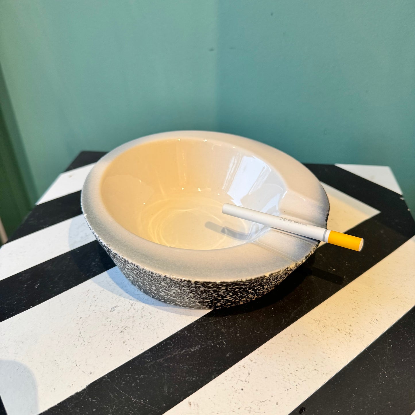 Mid Century Ceramic Speckled Ashtray