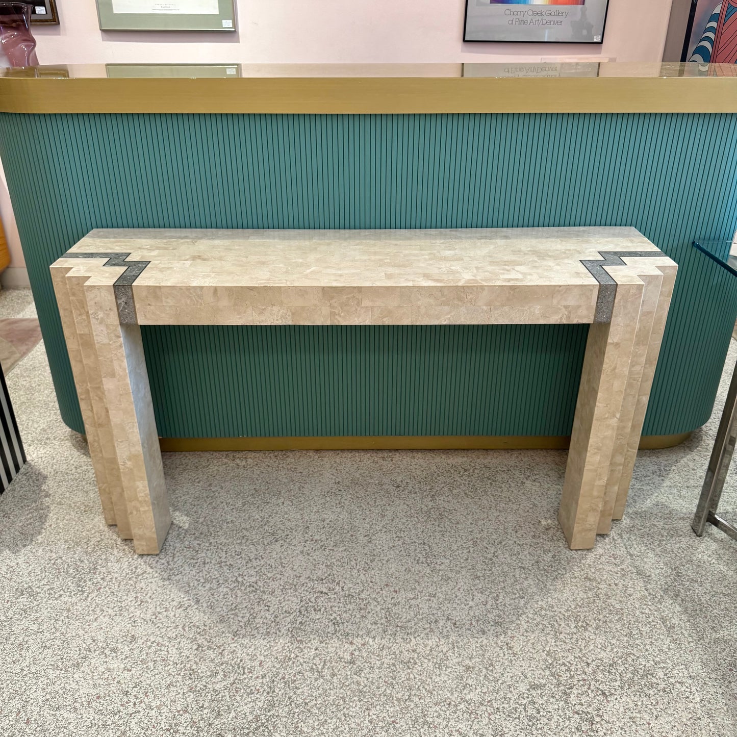 Vintage Maitland Smith Style Tessellated Console Table
