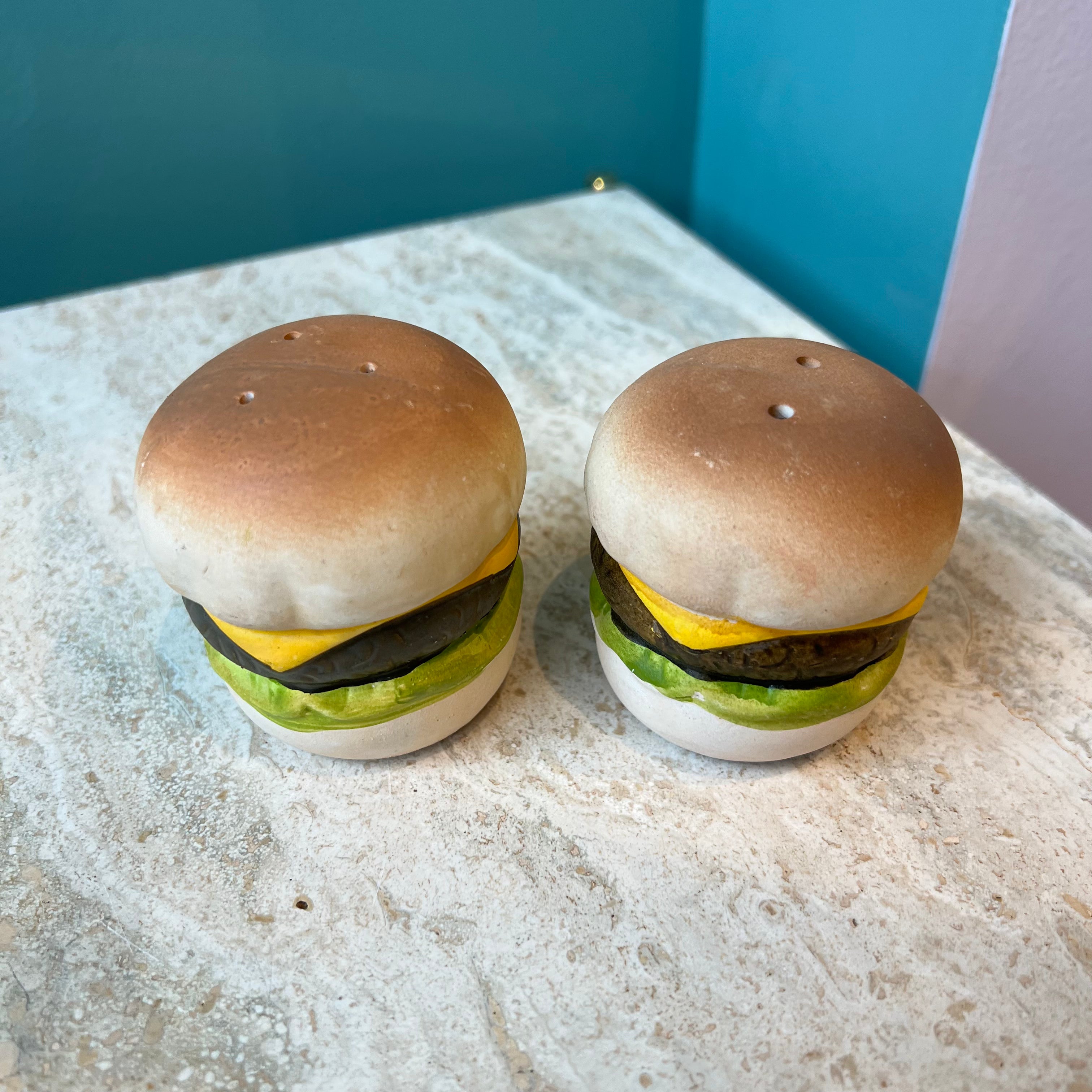 Vintage Pair of Hamburgers Salt and Pepper Shakers The Swan's House