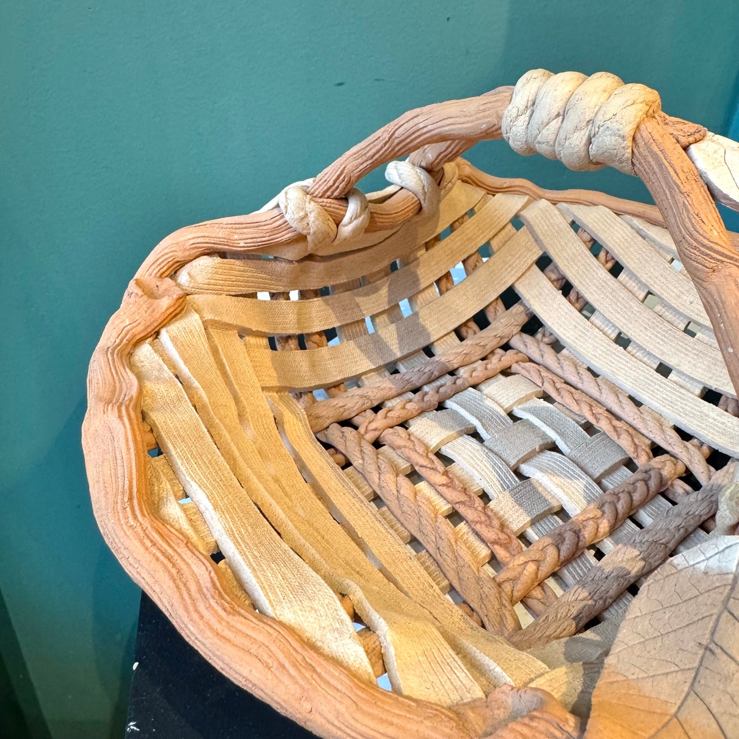 Vintage Woven Ceramic Decorative Basket
