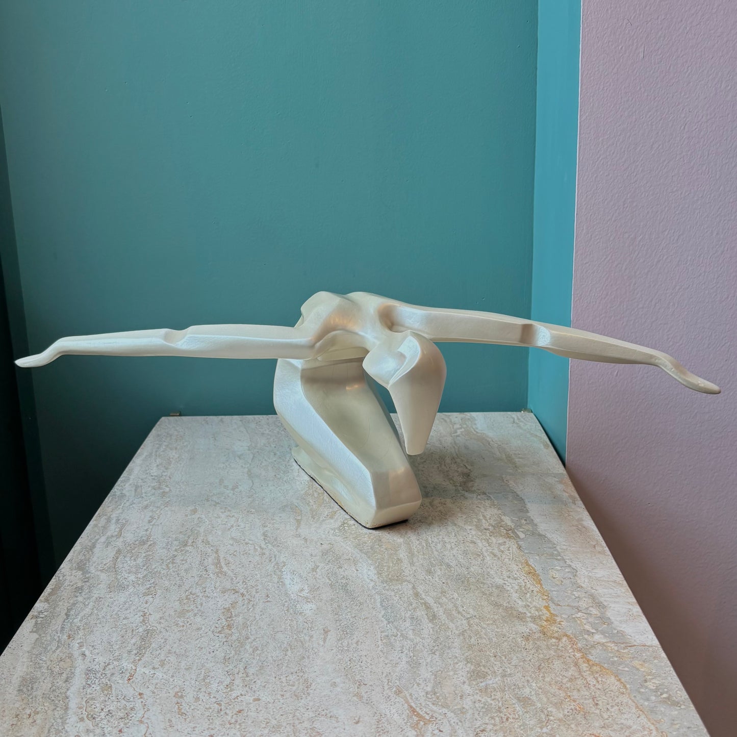 Vintage Art Deco Crouched Posing Figure Statue