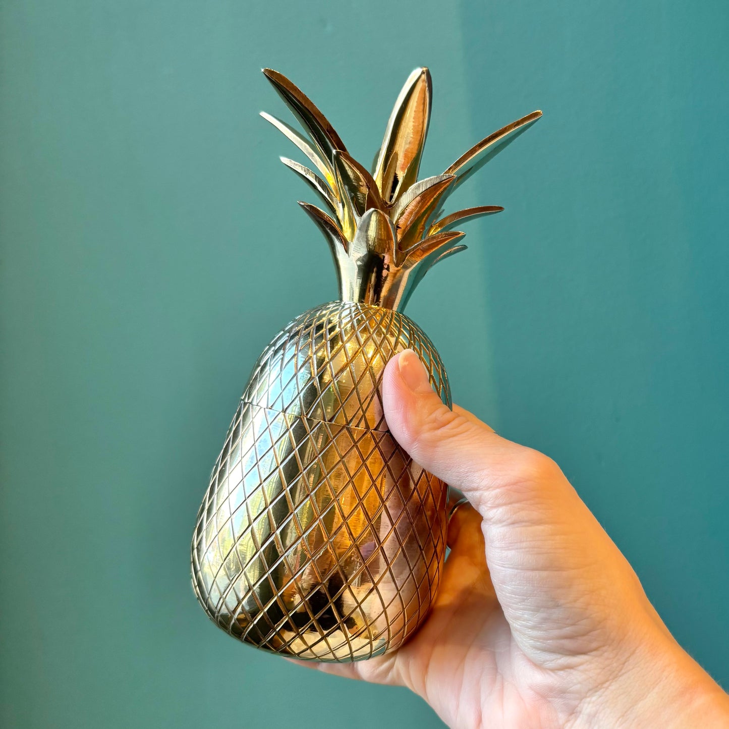 Vintage Brass Pineapple Box 7”