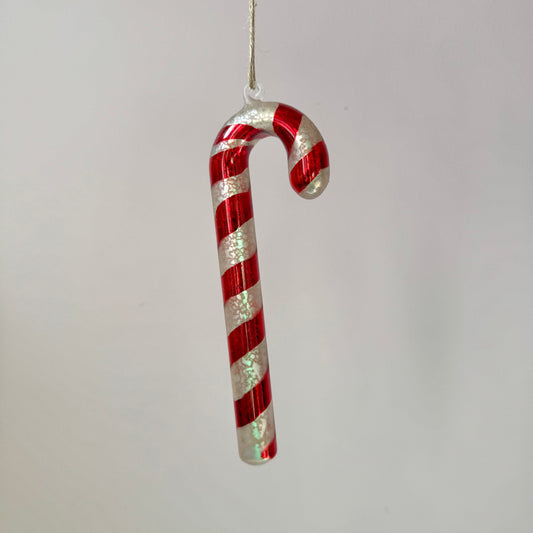 Glass Candy Cane Ornament